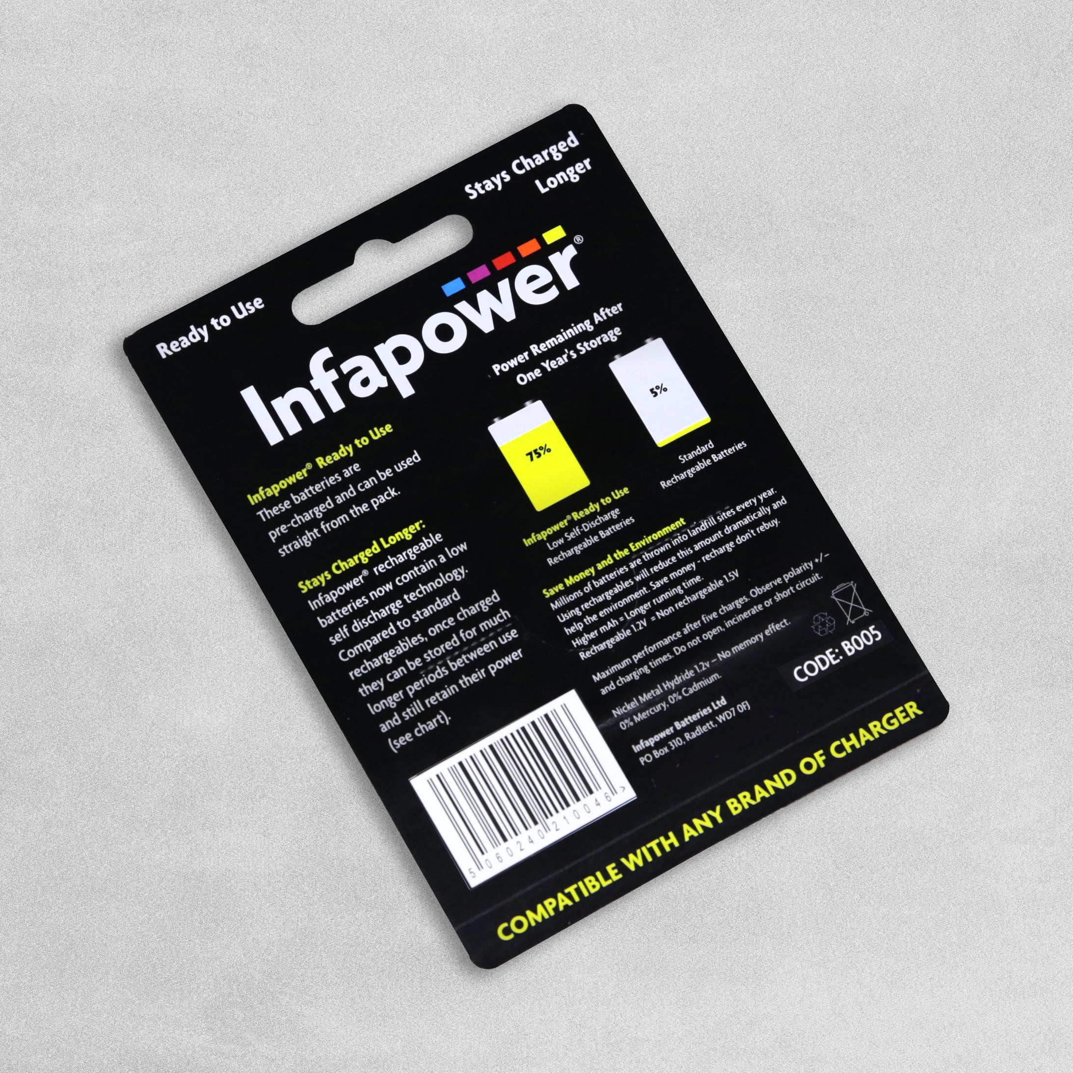 Infapower Rechargeable C Batteries 2500mAh - Pack of 2