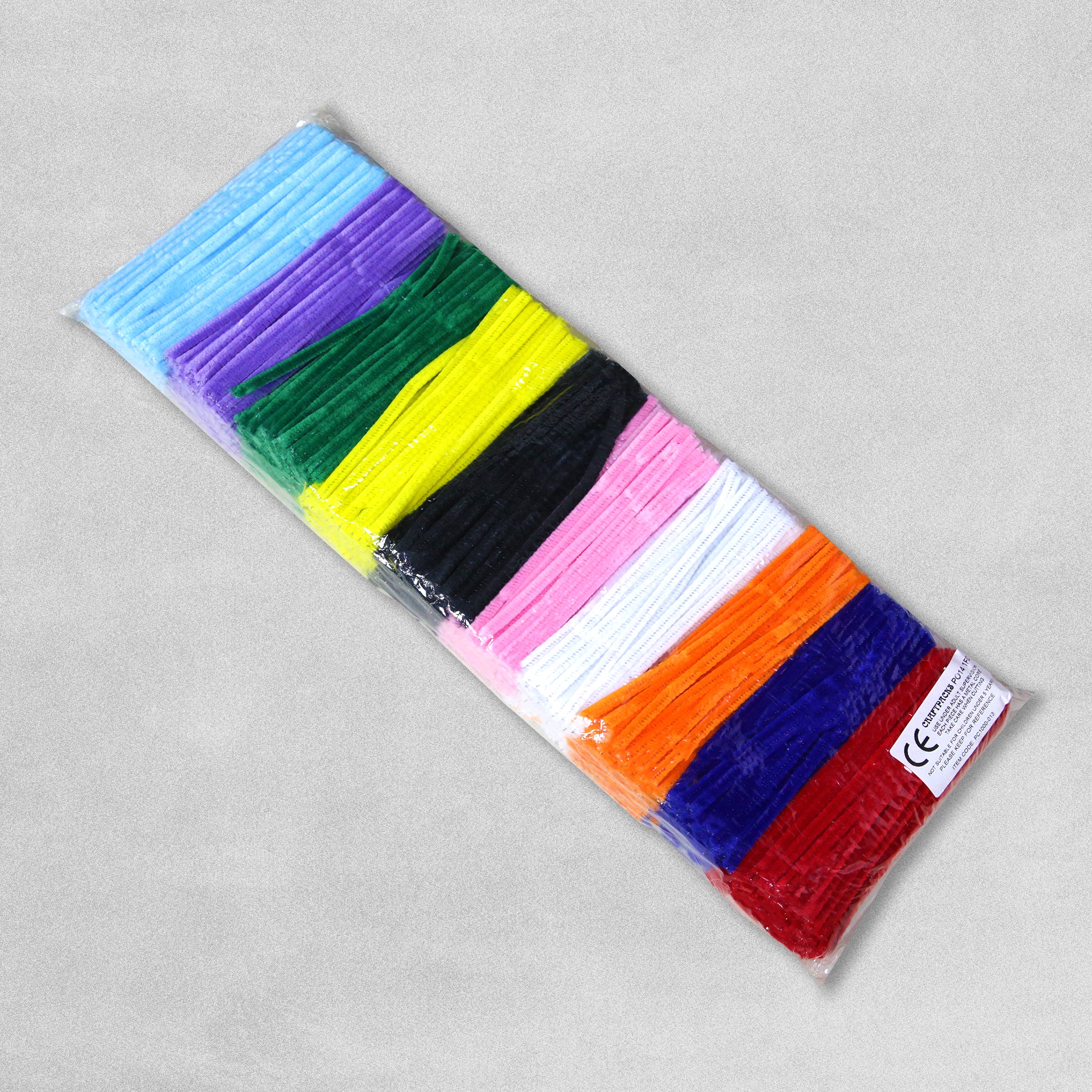 Craft Pipe Cleaners - Assorted Pack of 1000