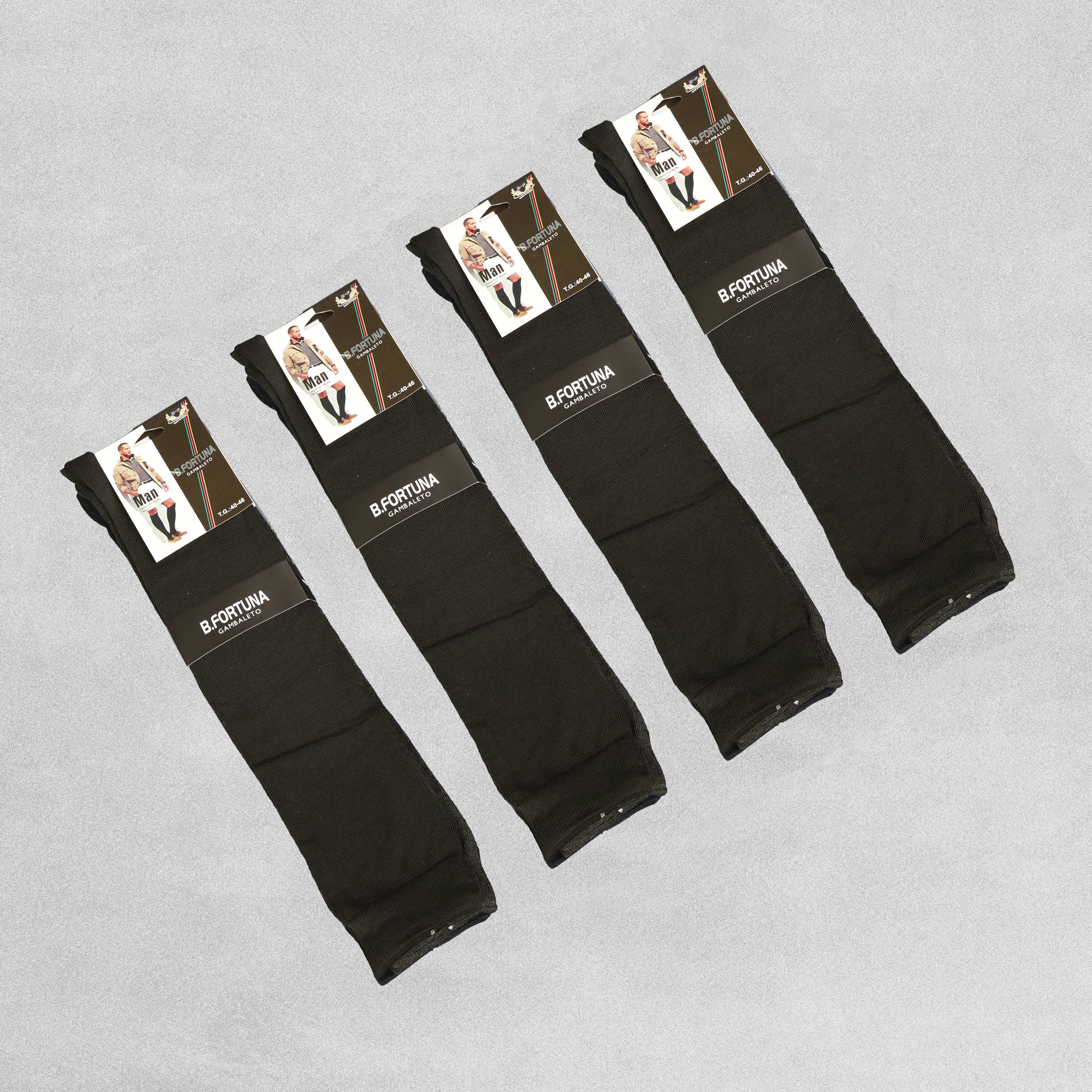 B.Fortuna Mens Knee Socks Black Size 40-46 (UK 7-11) - 3 Pairs