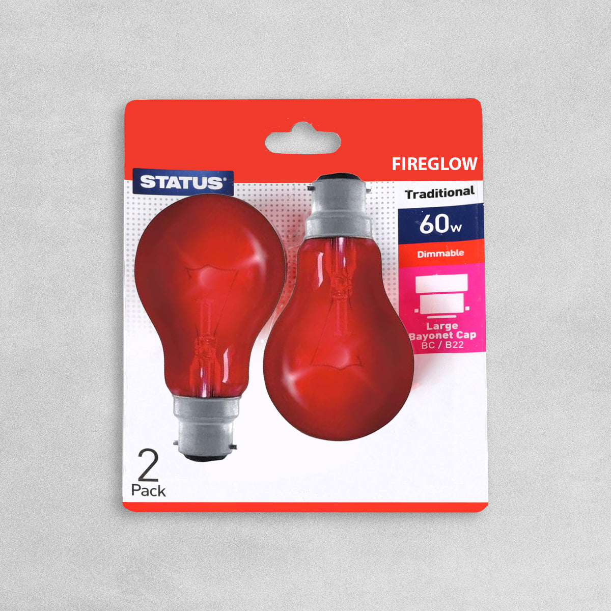 2x 60W Rosso Fuoco GLS Lampadine Fiamma Effetto - Foto 8