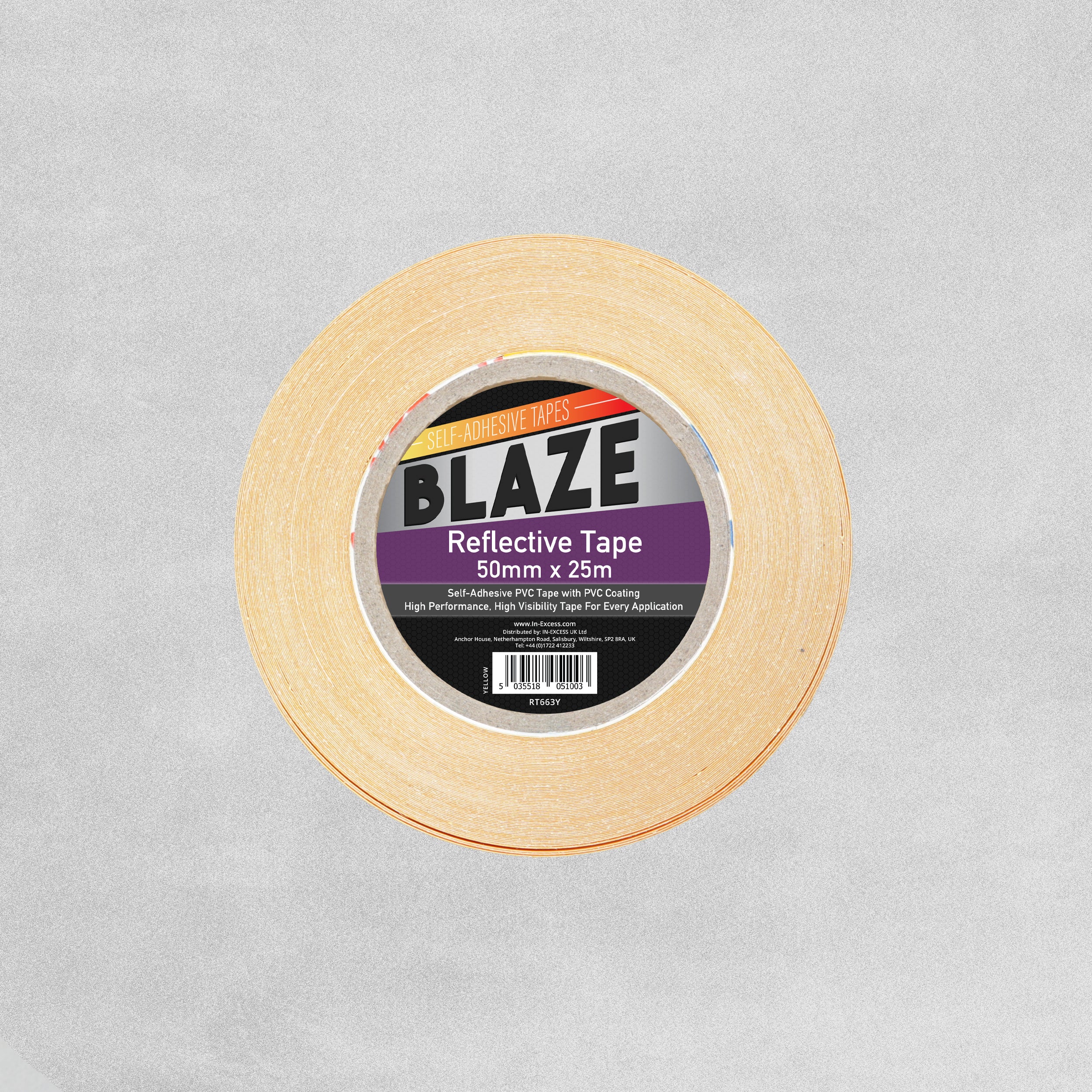 Blaze Reflective Tape 50mm x 25m - Yellow