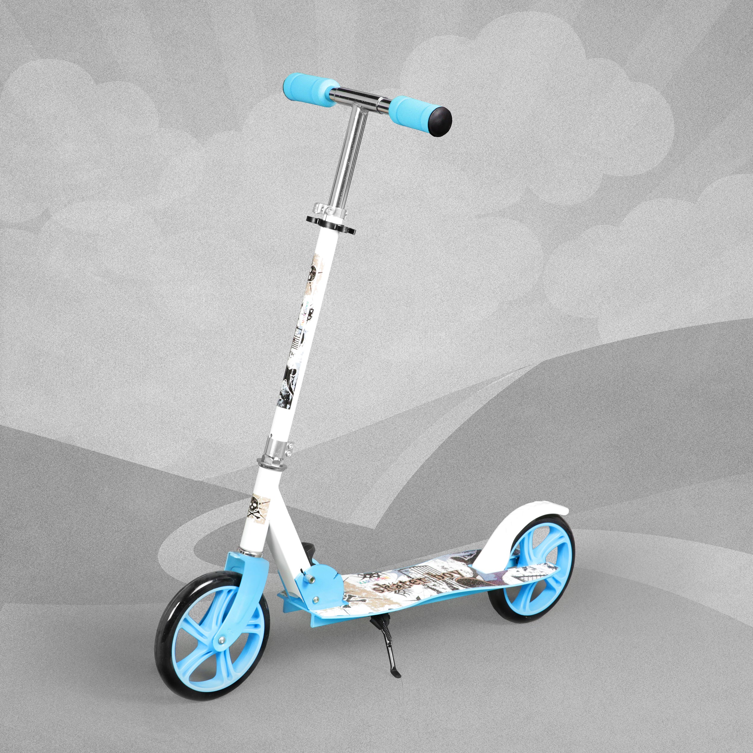 Kart Zone Aluminium Big Wheel Scooter - Blue/White