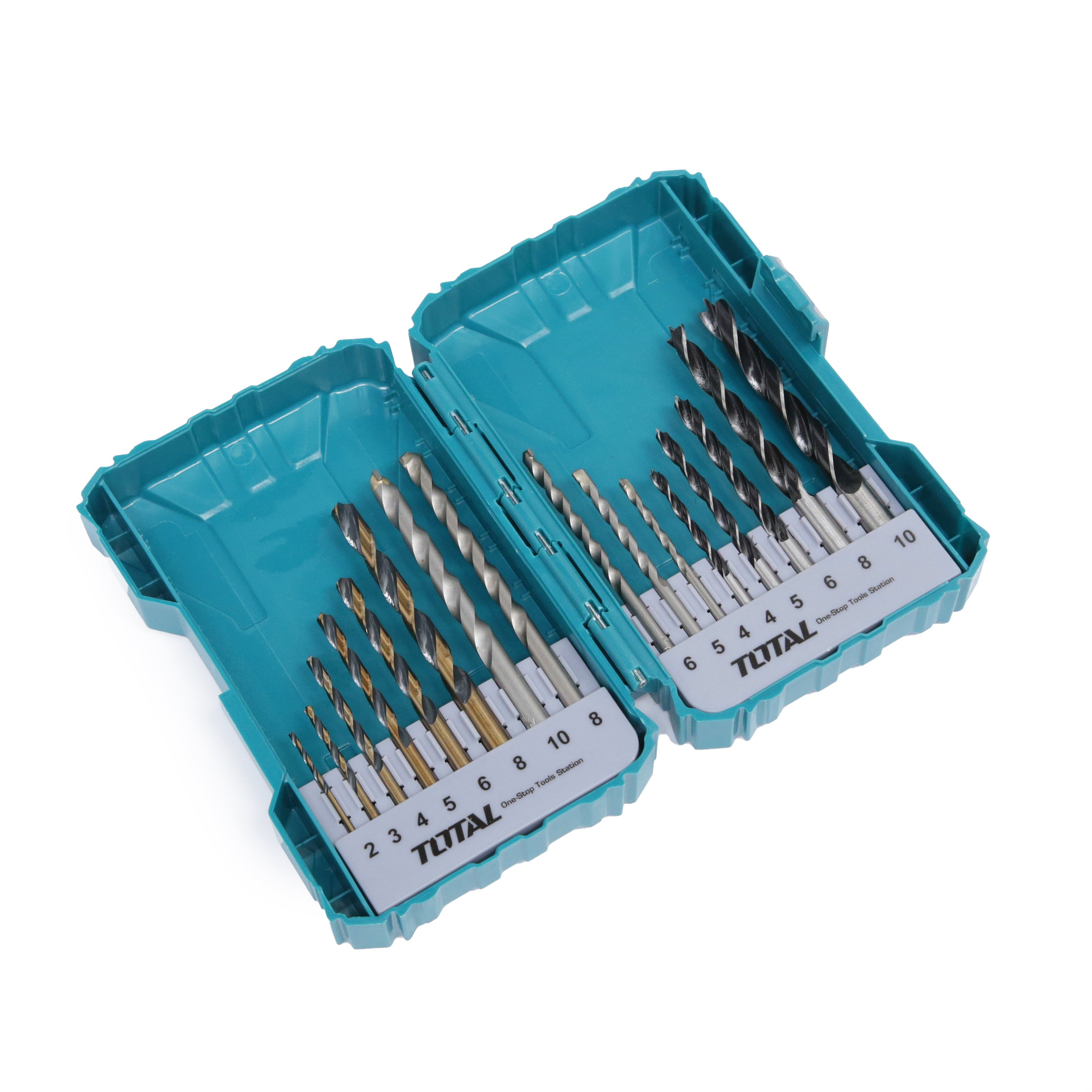 Total Metal, Concrete and Wood Drill Bits Set - 16pcs - TACSDL11601