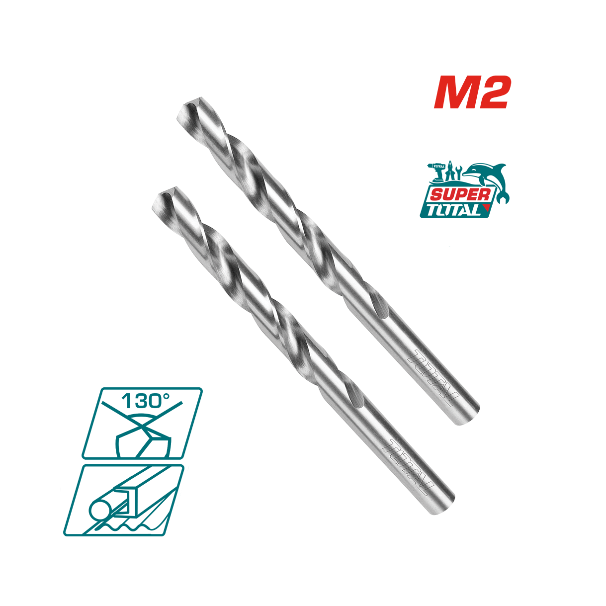 Total M2 HSS Drill Bits 1.5mm - 2pcs - TAC1200152