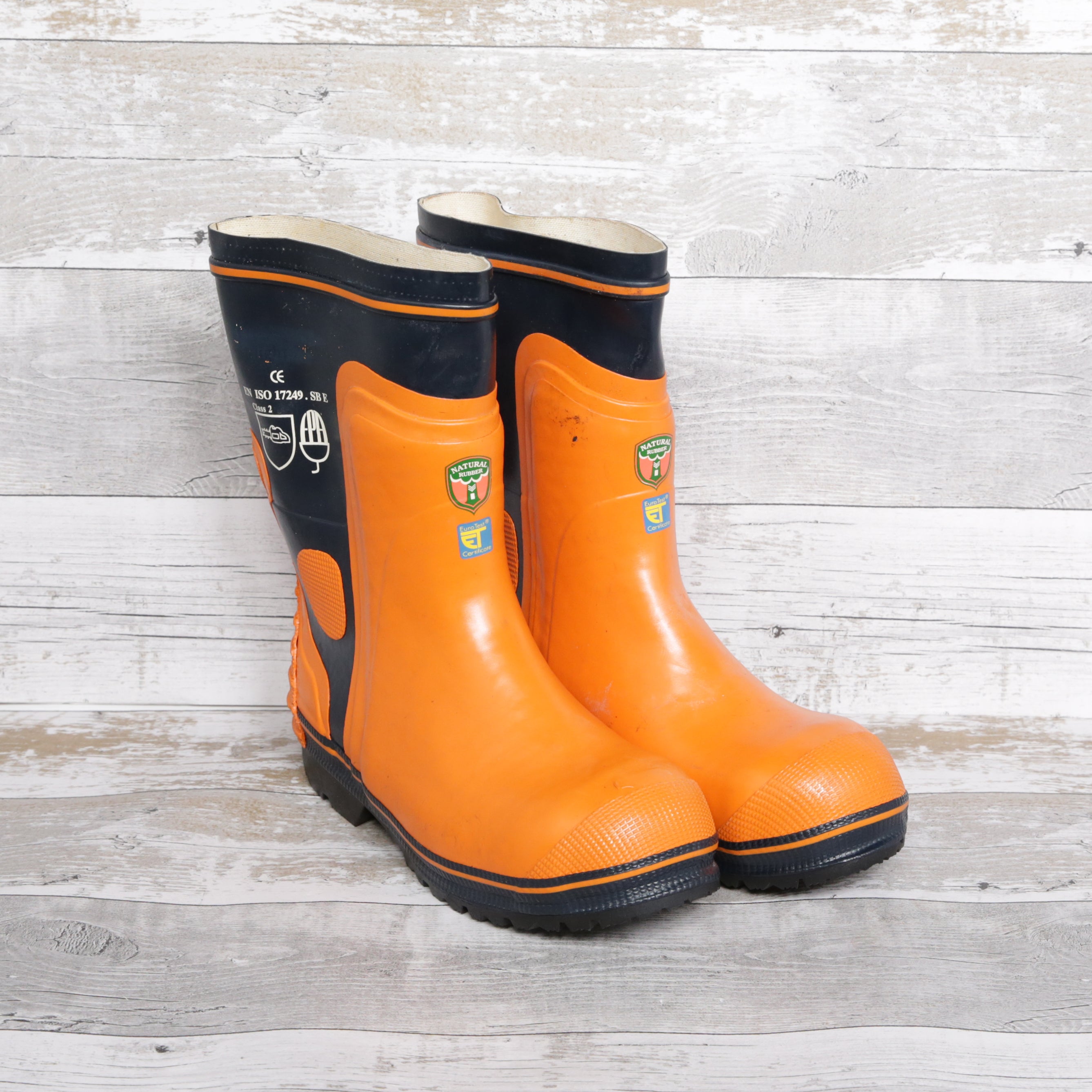 De-Branded Steel Toe Cap Chainsaw Class 2 Wellington Boots UK 10