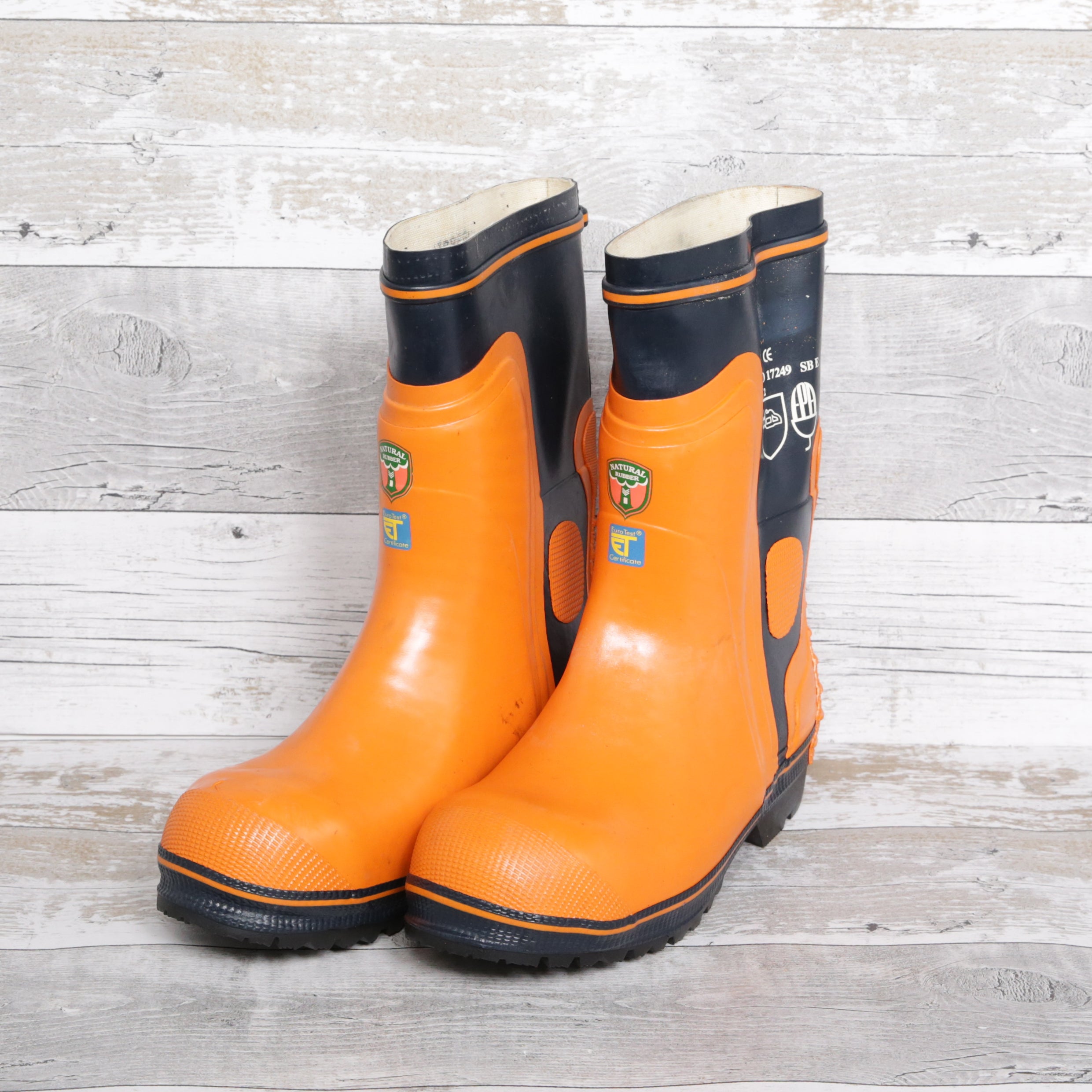 De-Branded Steel Toe Cap Chainsaw Class 2 Wellington Boots UK 10
