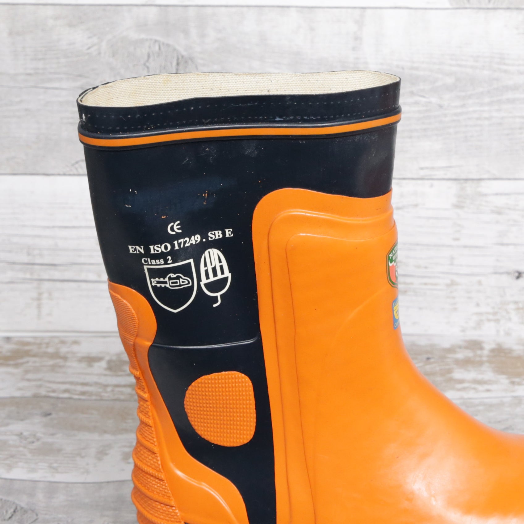 De-Branded Steel Toe Cap Chainsaw Class 2 Wellington Boots UK 10