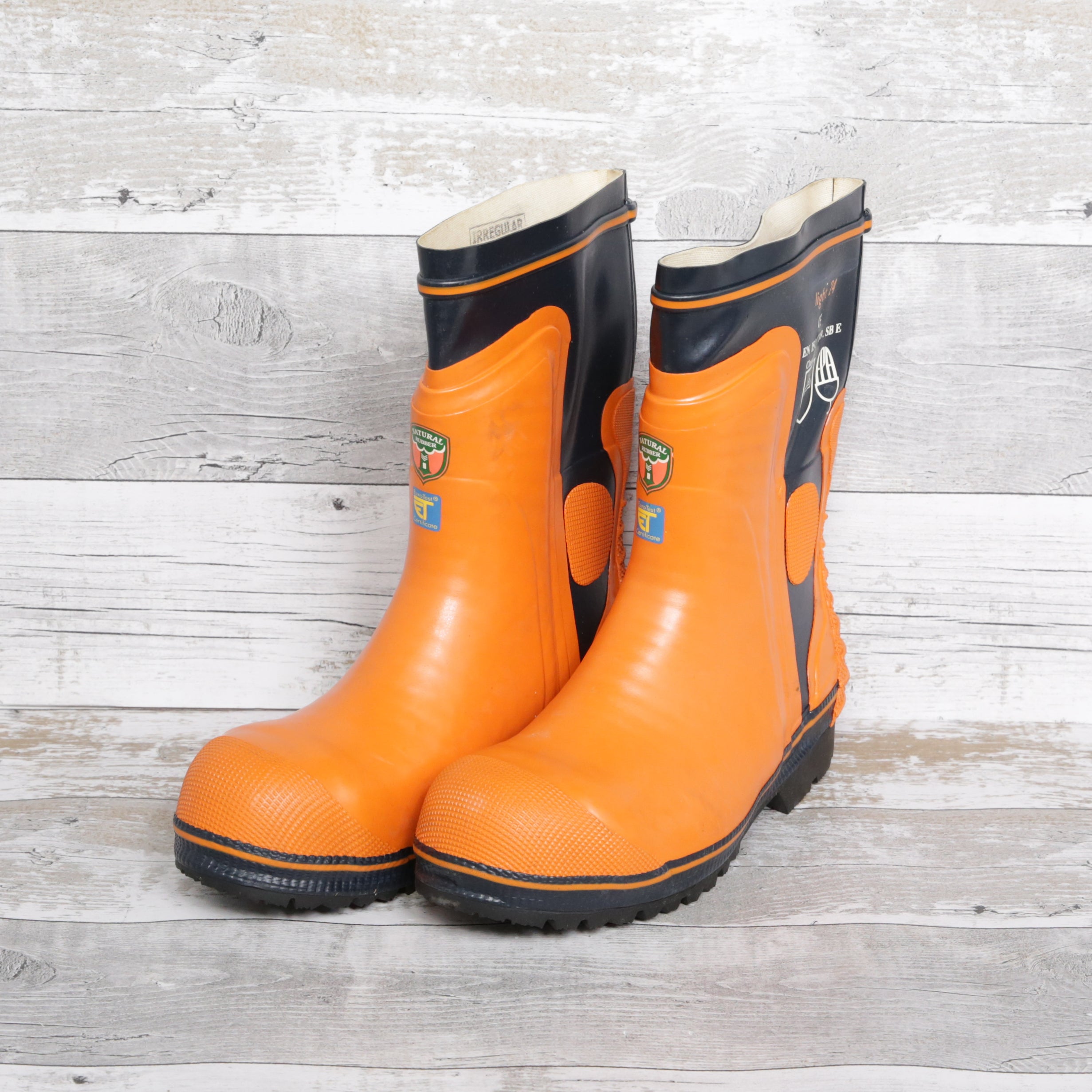De-Branded Steel Toe Cap Chainsaw Class 2 Wellington Boots UK 9.5