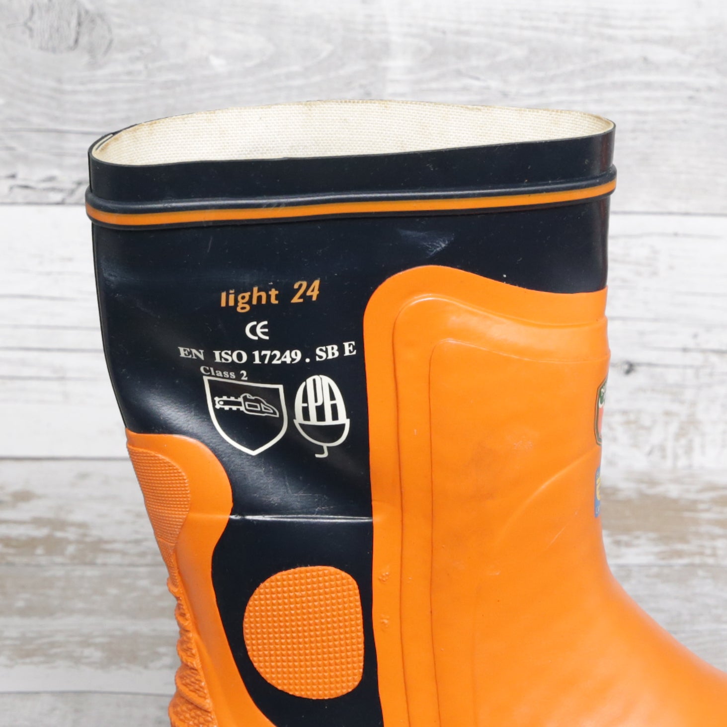 De-Branded Steel Toe Cap Chainsaw Class 2 Wellington Boots UK 9.5