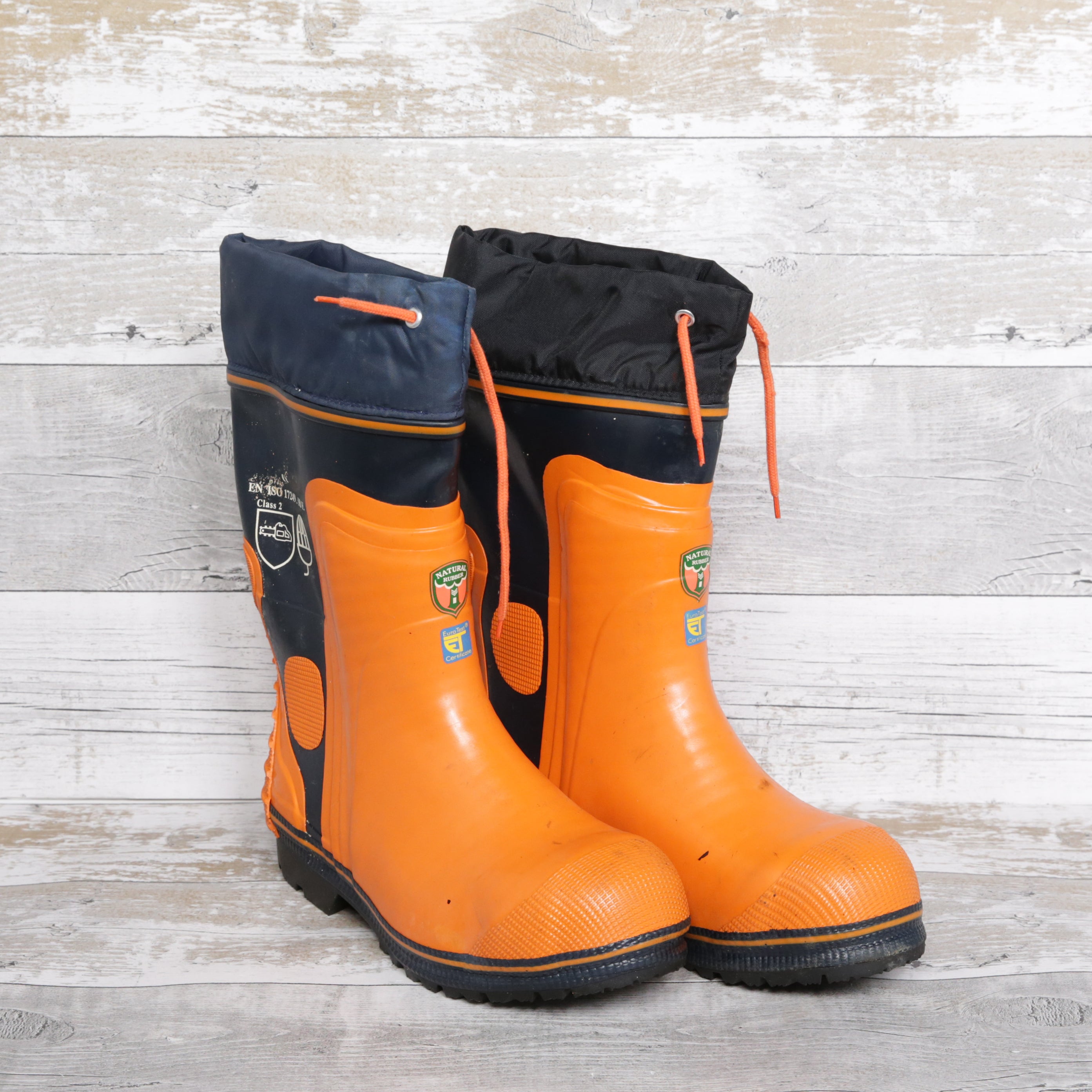 De-Branded Steel Toe Cap Chainsaw Class 2 Wellington Boots UK 9