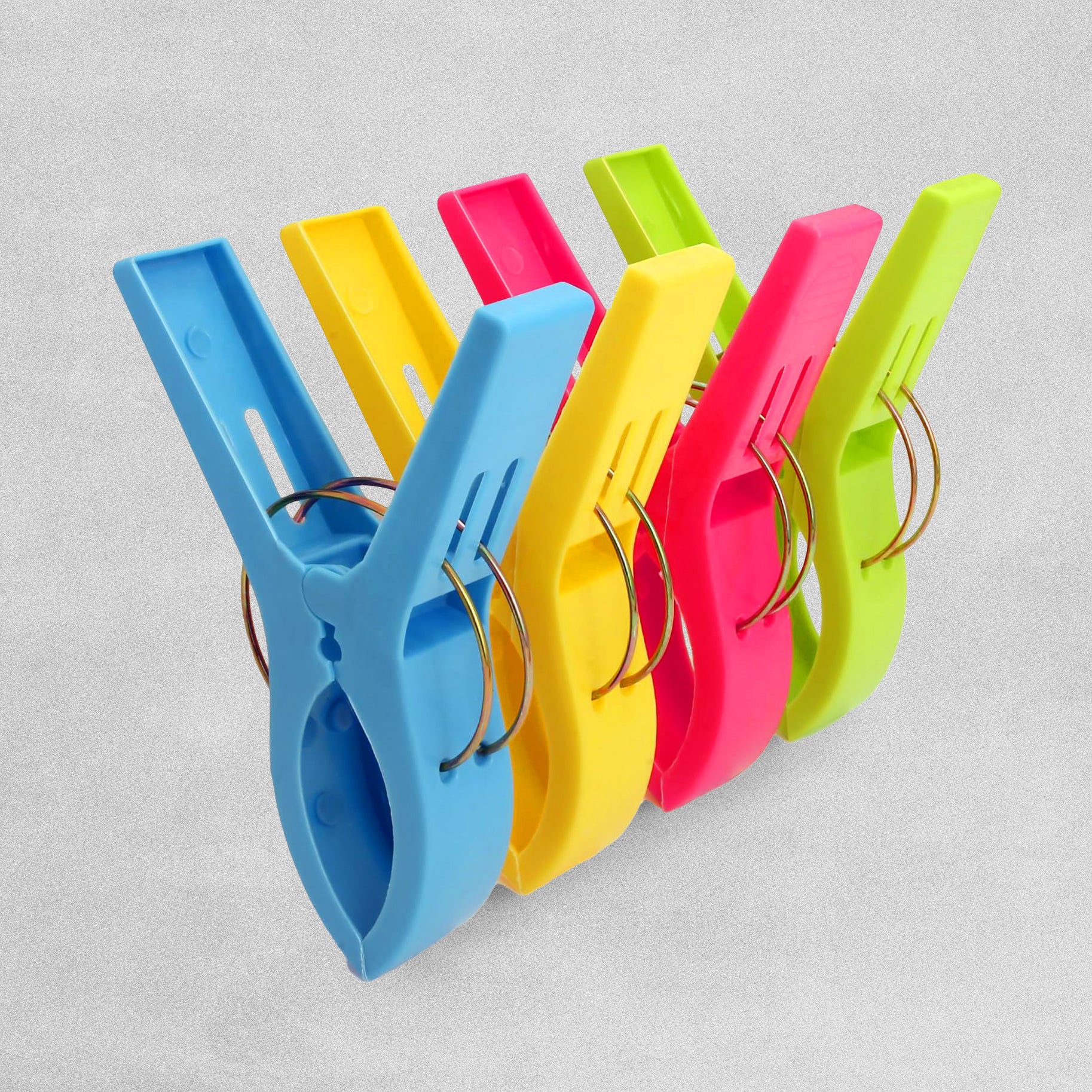 Sunbed Beach Towel Clips - Mixed Colours - 4 Pack