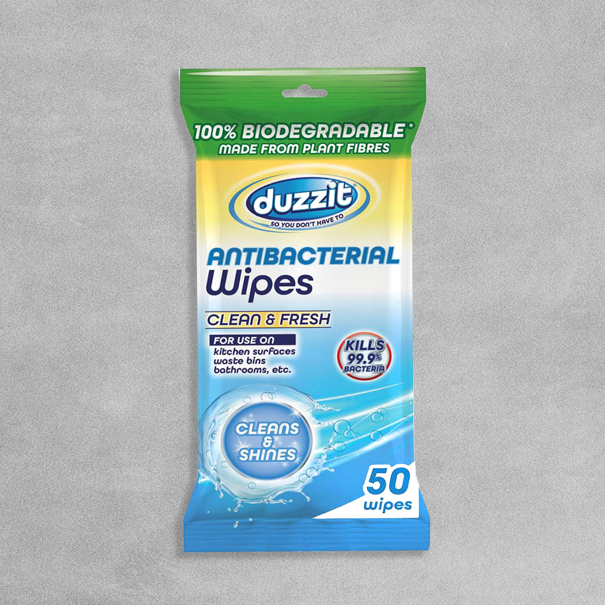 Duzzit Antibacterial Wipes 'Clean & Fresh' - Pack of 50