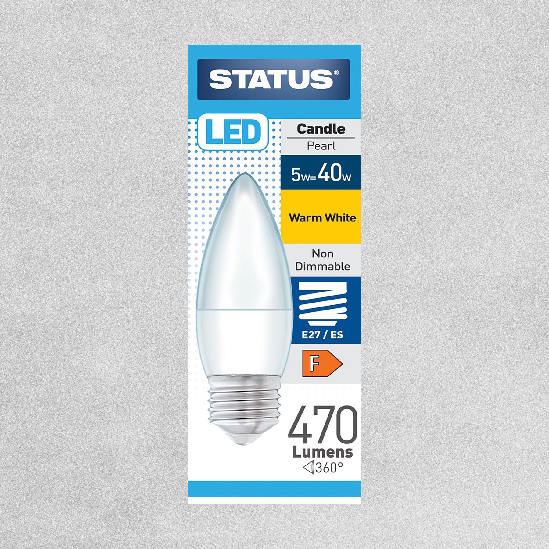 Status LED Candle Pearl Bulb E27/ES 5w=40w - Warm White