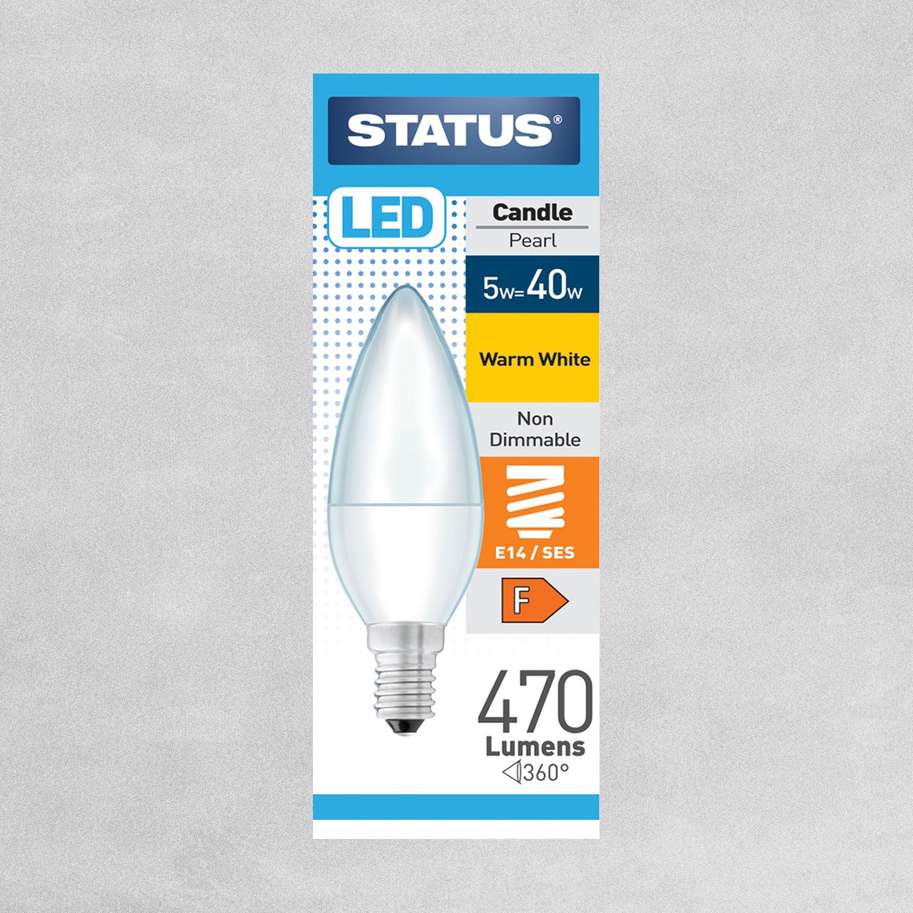 Status LED Candle Pearl Bulb E14/SES 5w=40w - Warm White