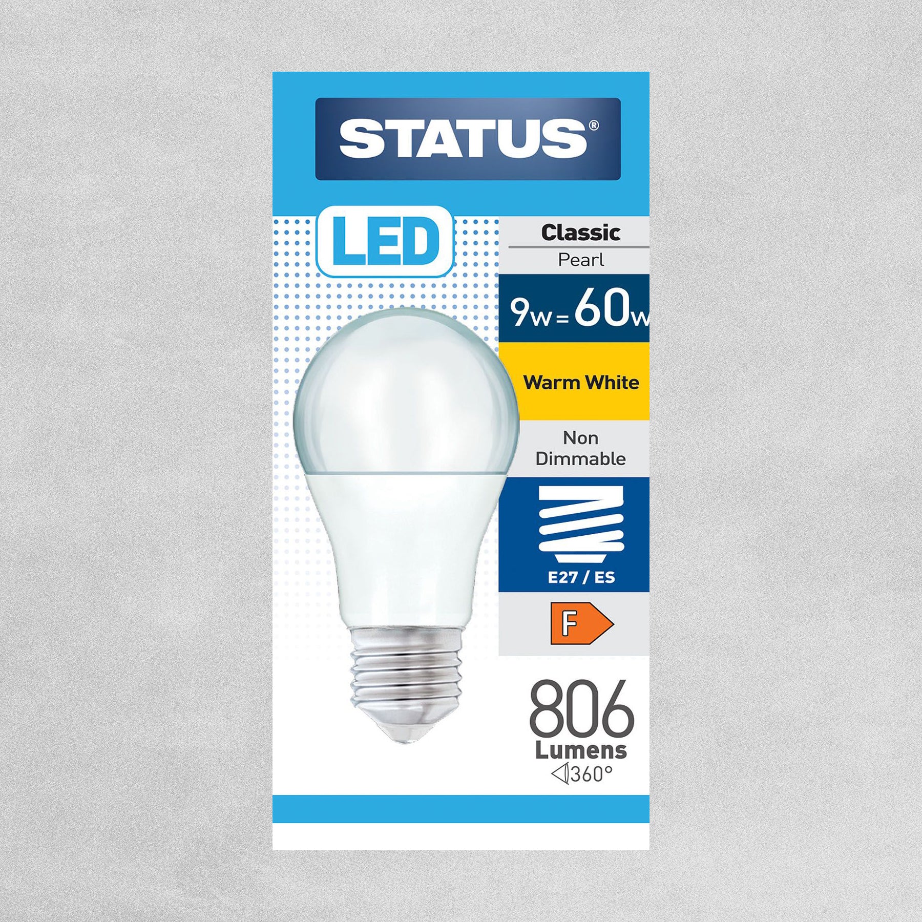 Status LED Classic Pearl Bulb E27/ES 9w=60w - Warm White