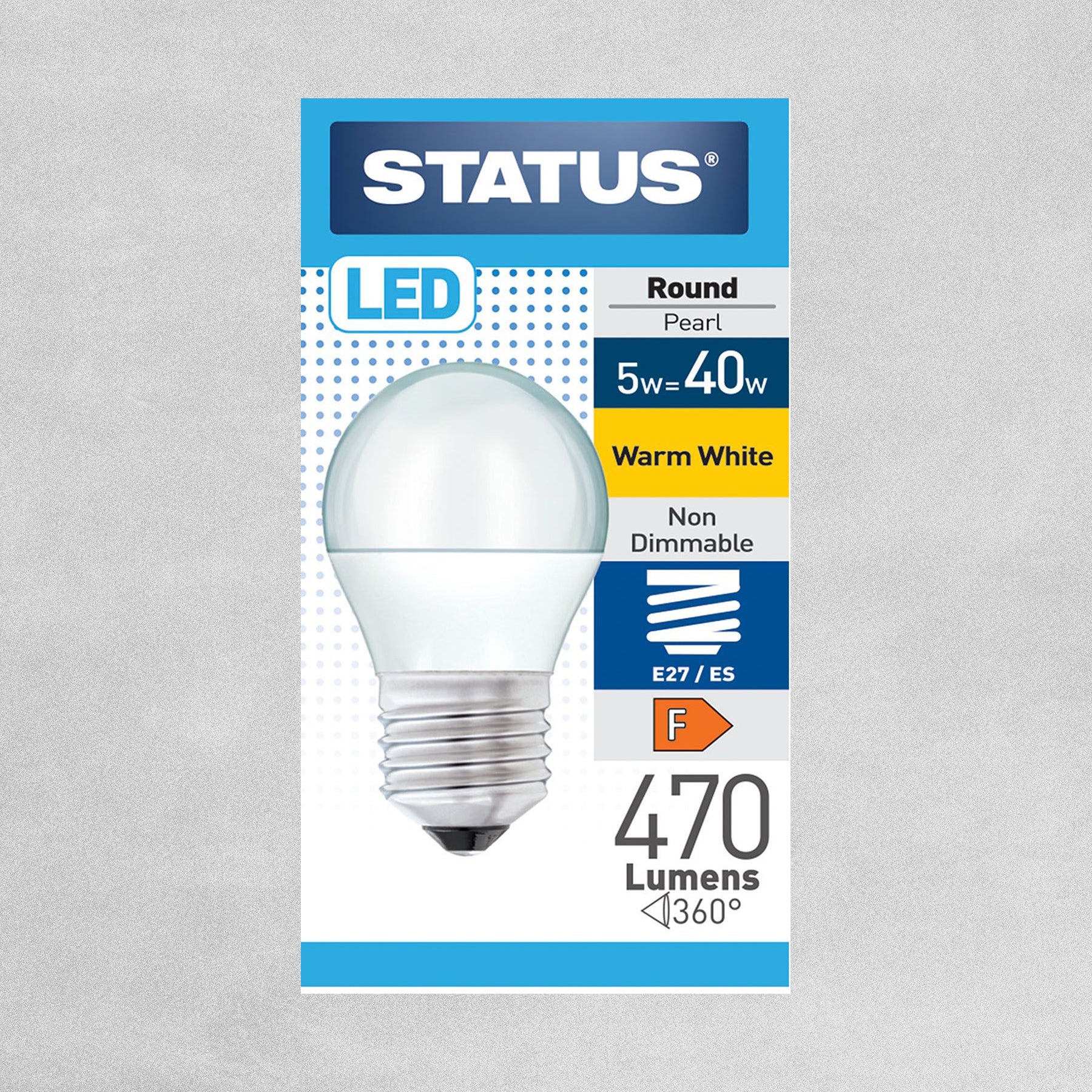 Status LED Round Pearl Bulb E27/ES 5w=40w - Warm White
