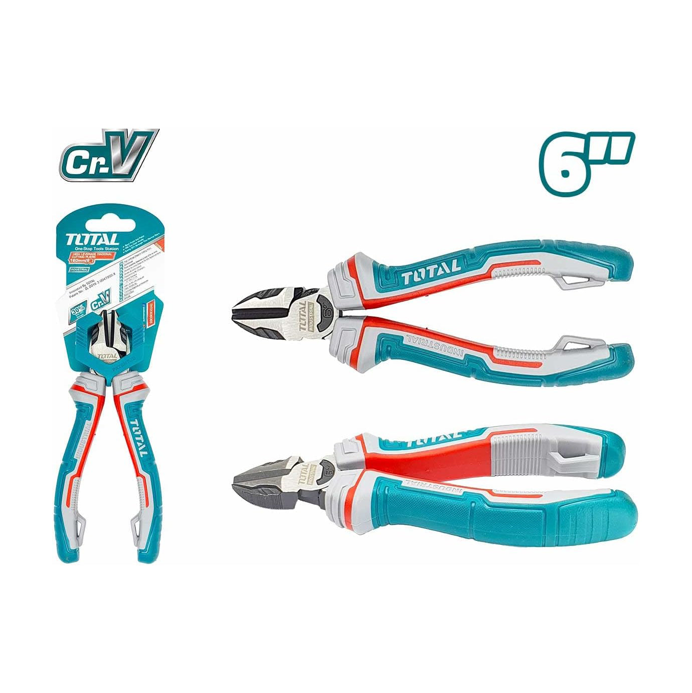 Total High Leverage Diagonal Cutting Pliers 160mm - THT230606S