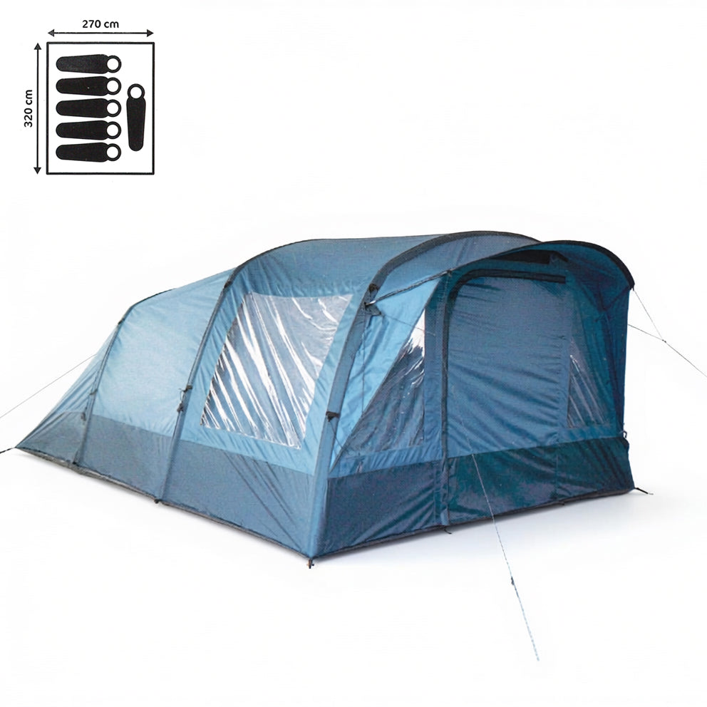Adventuridge 6 Man Air Tent with Pump - Blue