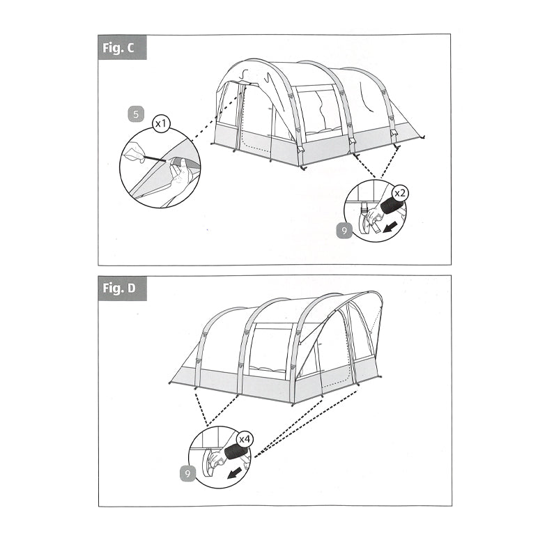 Adventuridge 6 Man Air Tent with Pump - Blue