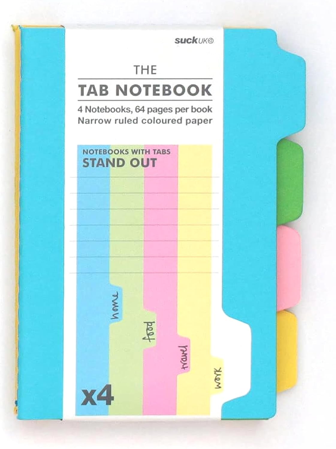 The Tab Notebook -  each one includes 4 coloured notebooks of 64 pages