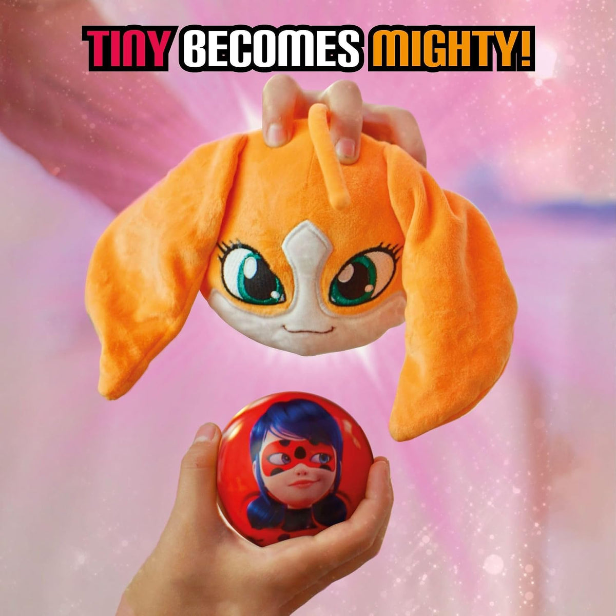 Miraculous Ladybug, 4-1 Capsule Collectible Toy, Surprise Miraball with Expanding Plush