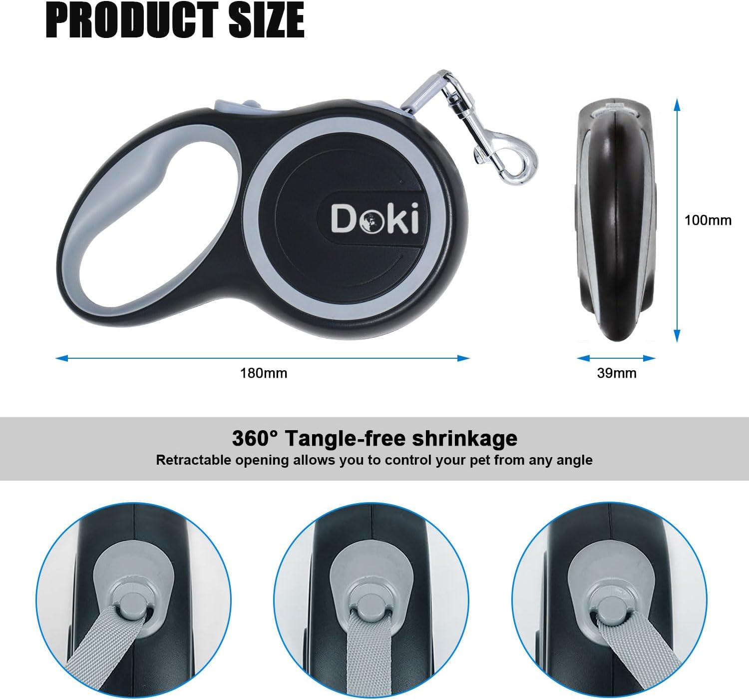 Retractable Dog Lead - 8m / 26ft - suitable for large and XL dogs. Various Colours Available