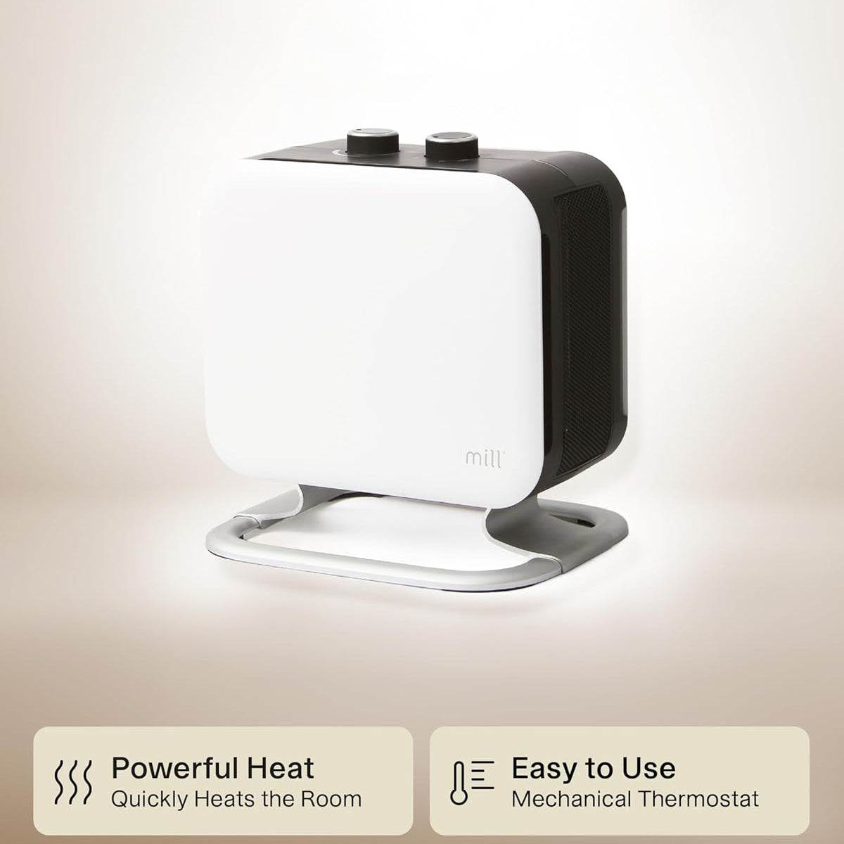 Mill Compact Electric Fan Heater Radiator - Various Colours Available