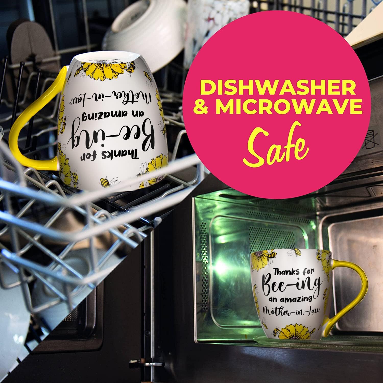 Love Mug®: Thanks for Bee-ing an Amazing Mother-in-Law Mug, Coaster and Spoon Gift Set