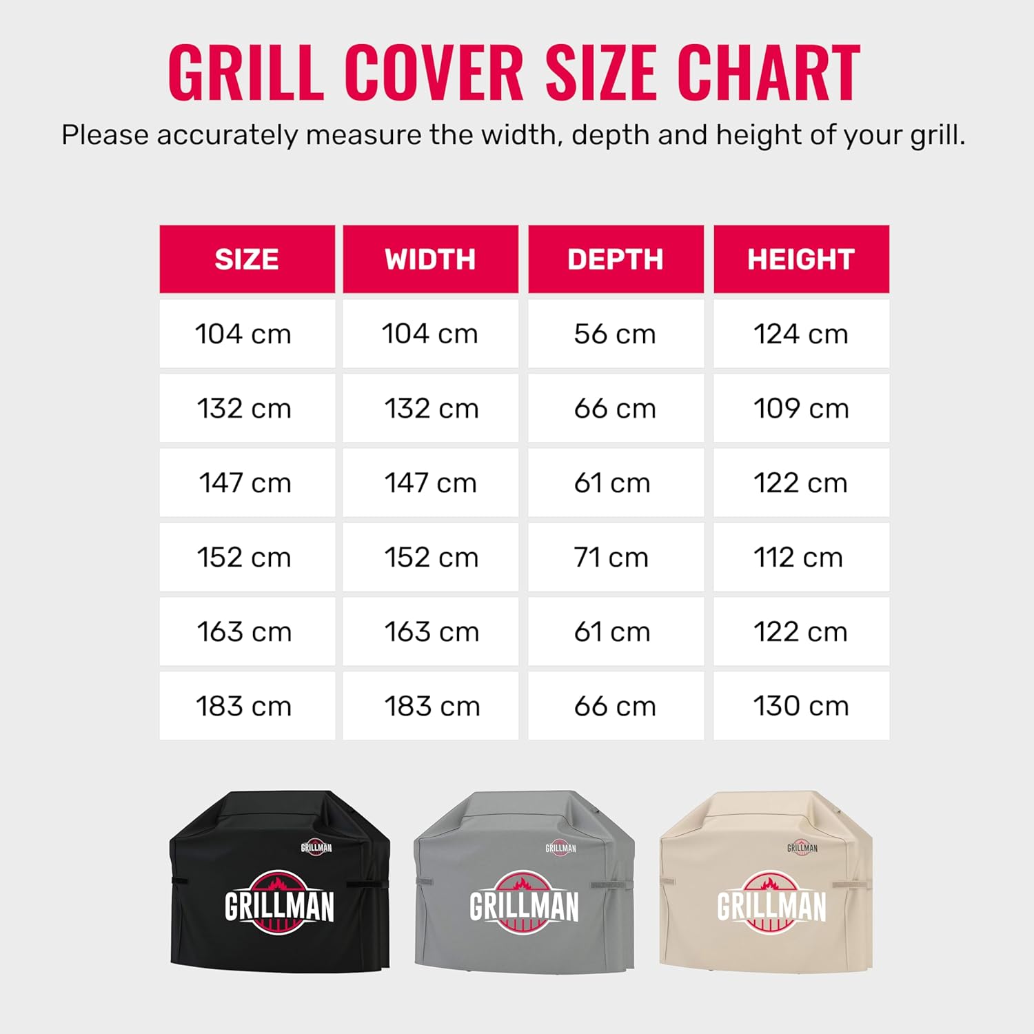 Grillman Barbecue Covers - various sizes