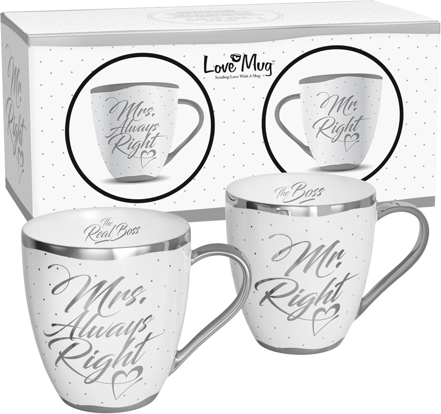 Love Mug®: Mr Right & Mrs Always Right Mugs Boxed Set