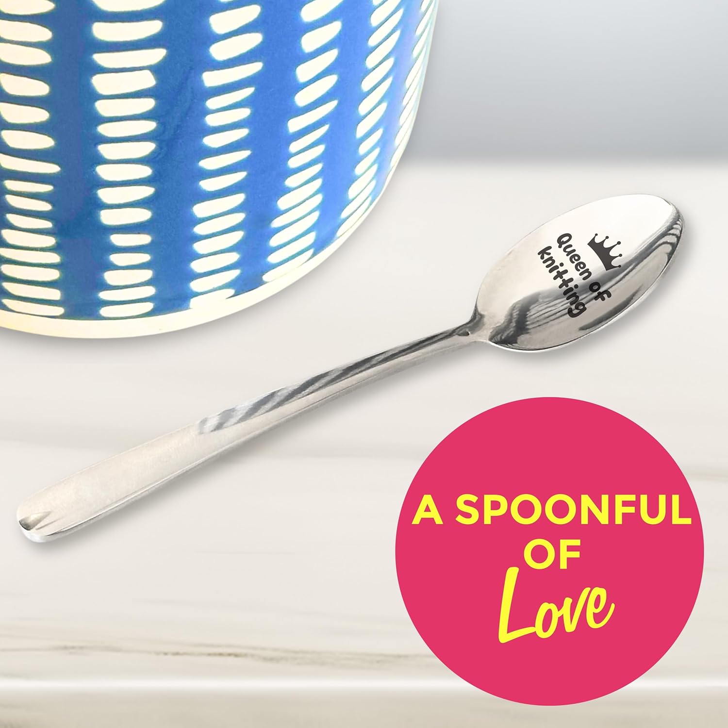 Love Mug®: Knitting Mug, Coaster and Spoon Gift Set
