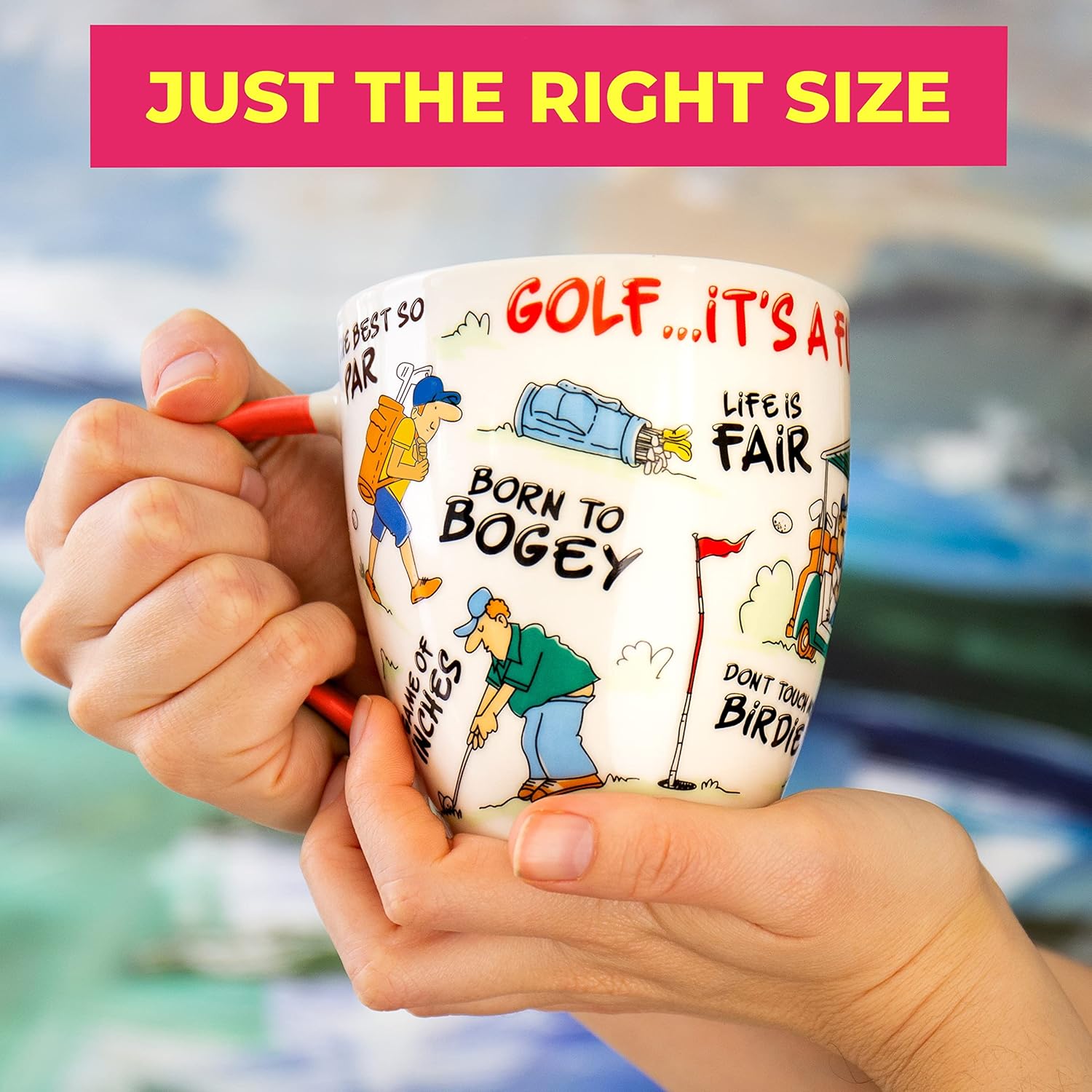 Love Mug®: Golf... It's a Funny Old Game Mug, Coaster and Spoon Gift Set