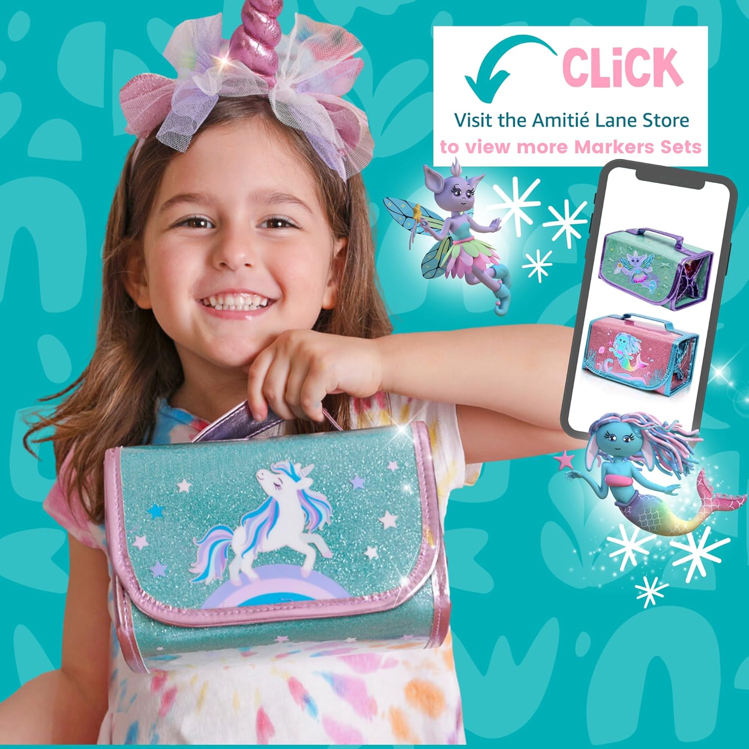 Amitie Lane Unicorn Colouring Pen Activity Set - 80 Pieces