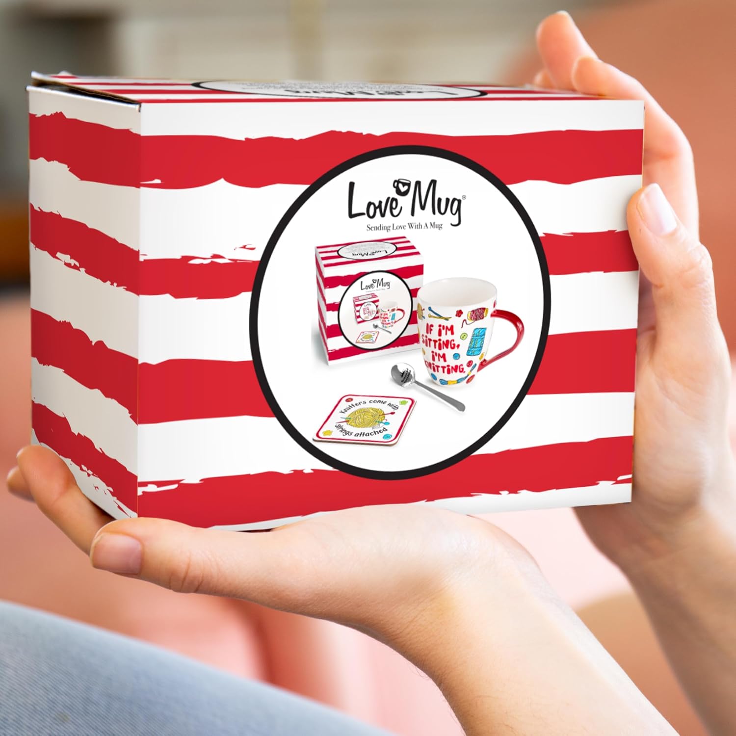 Love Mug®: Knitting Mug, Coaster and Spoon Gift Set