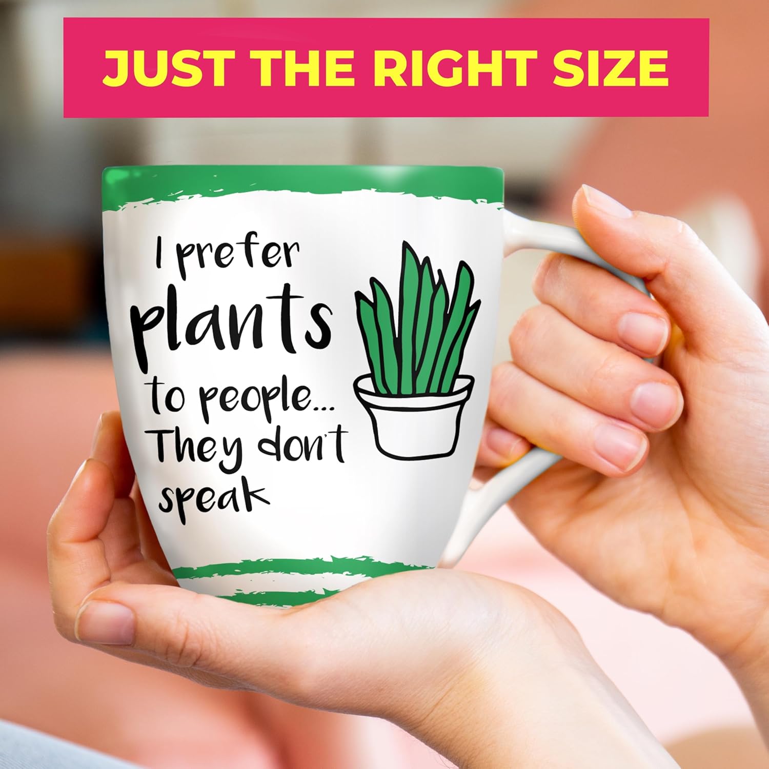 Love Mug®: I Prefer Plants to People... They don't speak Mug, Coaster and Spoon Gift Set