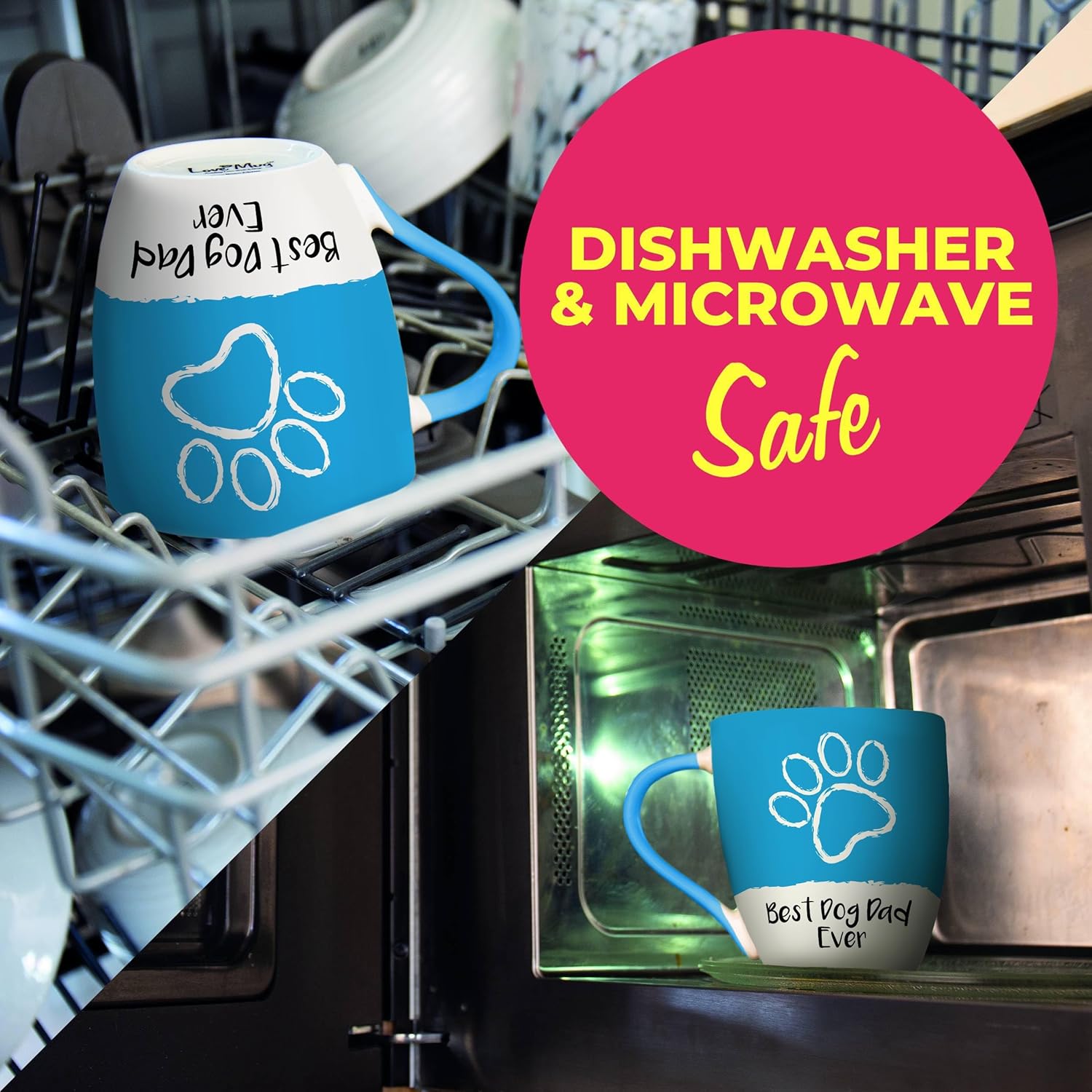 Love Mug®: Best Dog Dad Ever Mug, Coaster and Spoon Gift Set