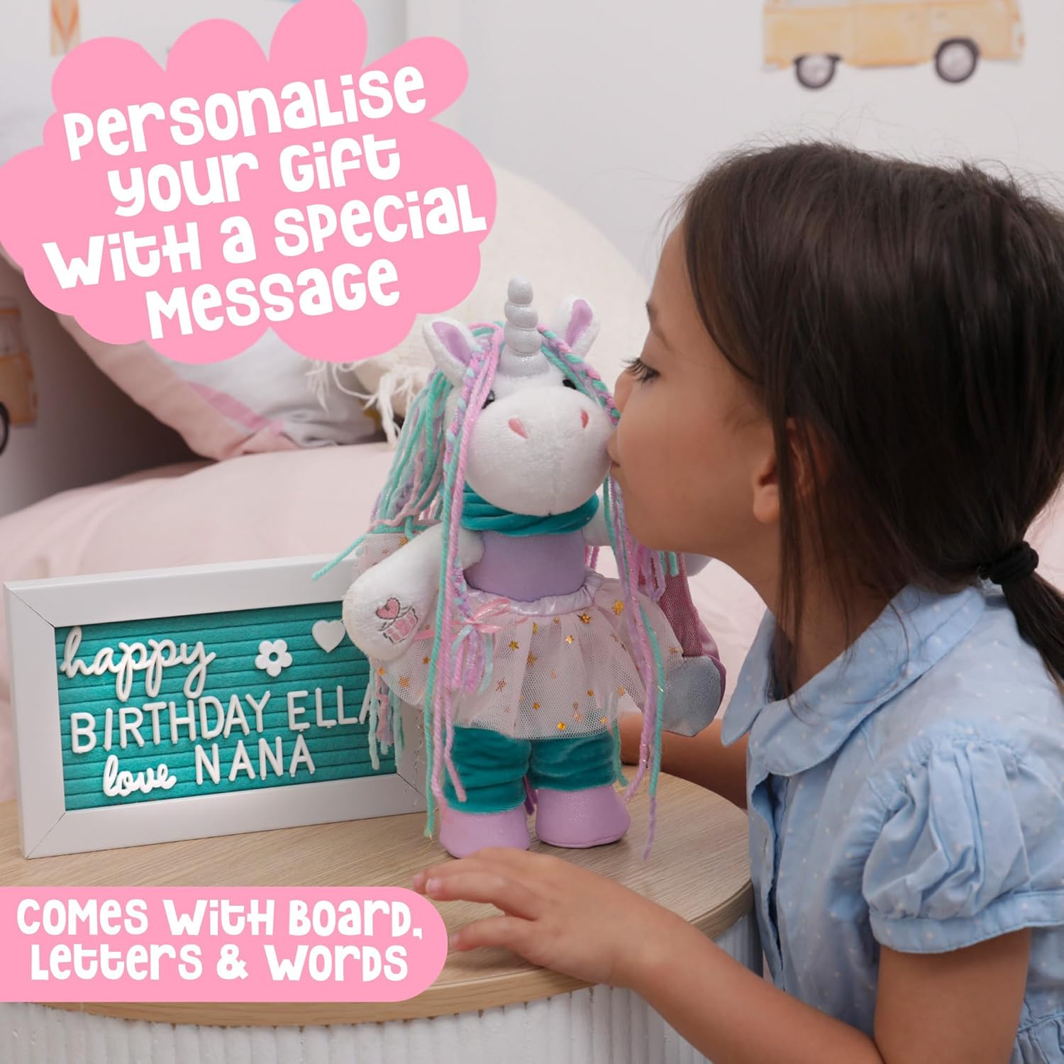 Amitie Lane Unicorn Plush Ballerina Sleep Over Gift Box