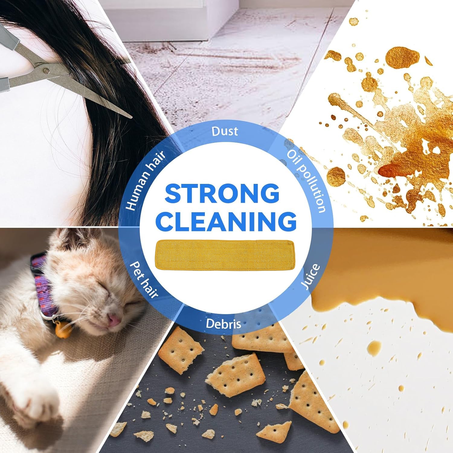 Microfibre Flat Mop Heads - Various Colours Available - 10pcs