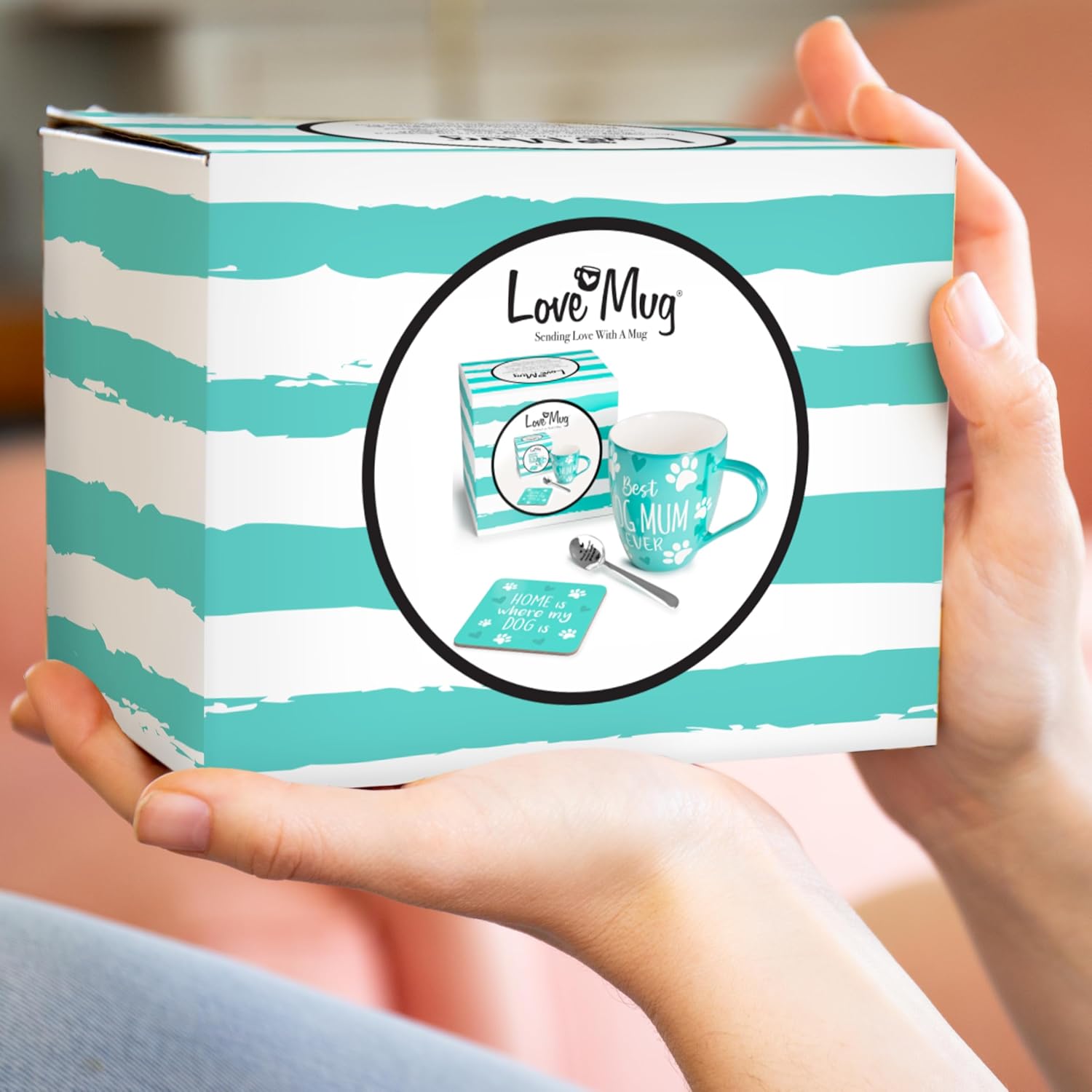 Love Mug®: Best Dog Mum Ever Mug, Coaster and Spoon Gift Set