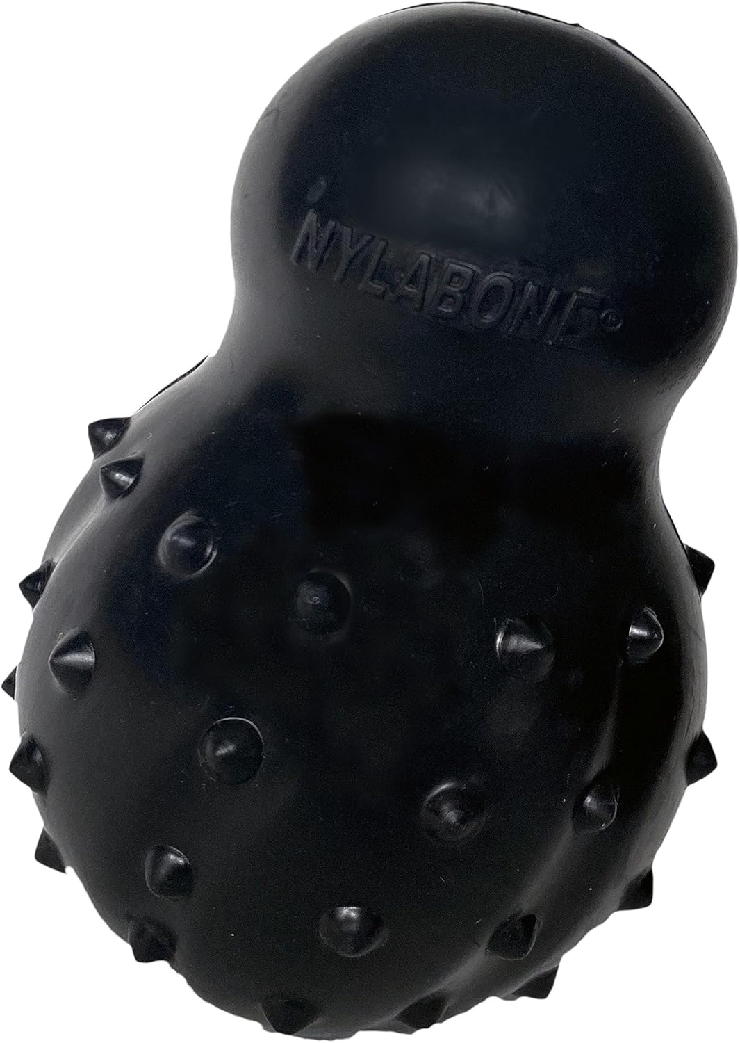Nylabone Max Strength Rubber Cone Dog Chew Toy, Beef Flavour, Stuff with Treats, Large, for dogs 0-23kg, Black
