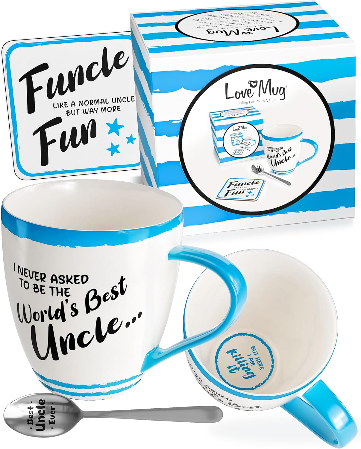 Love Mug®: World's Best Uncle Mug, Coaster and Spoon Gift Set