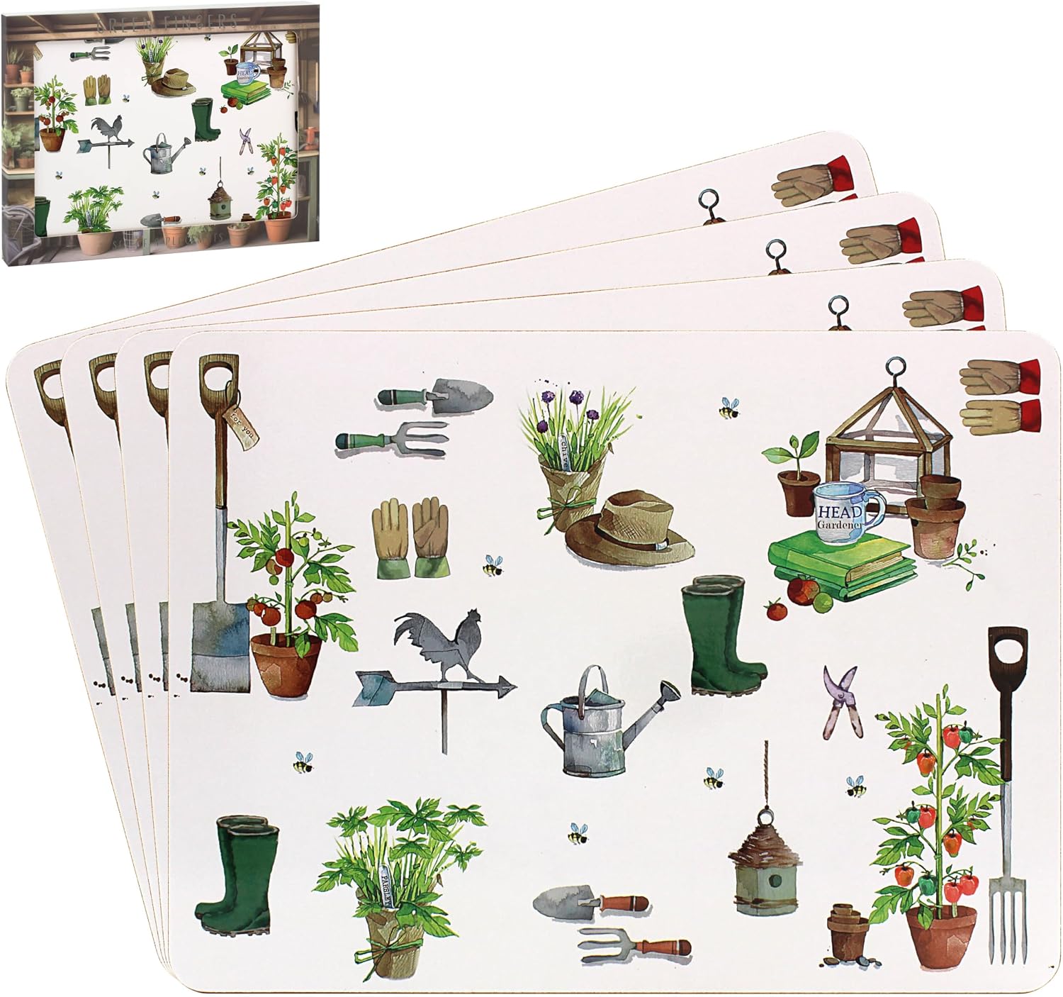 The Leonardo Collection "Green Fingers" Placemats - Set of 4