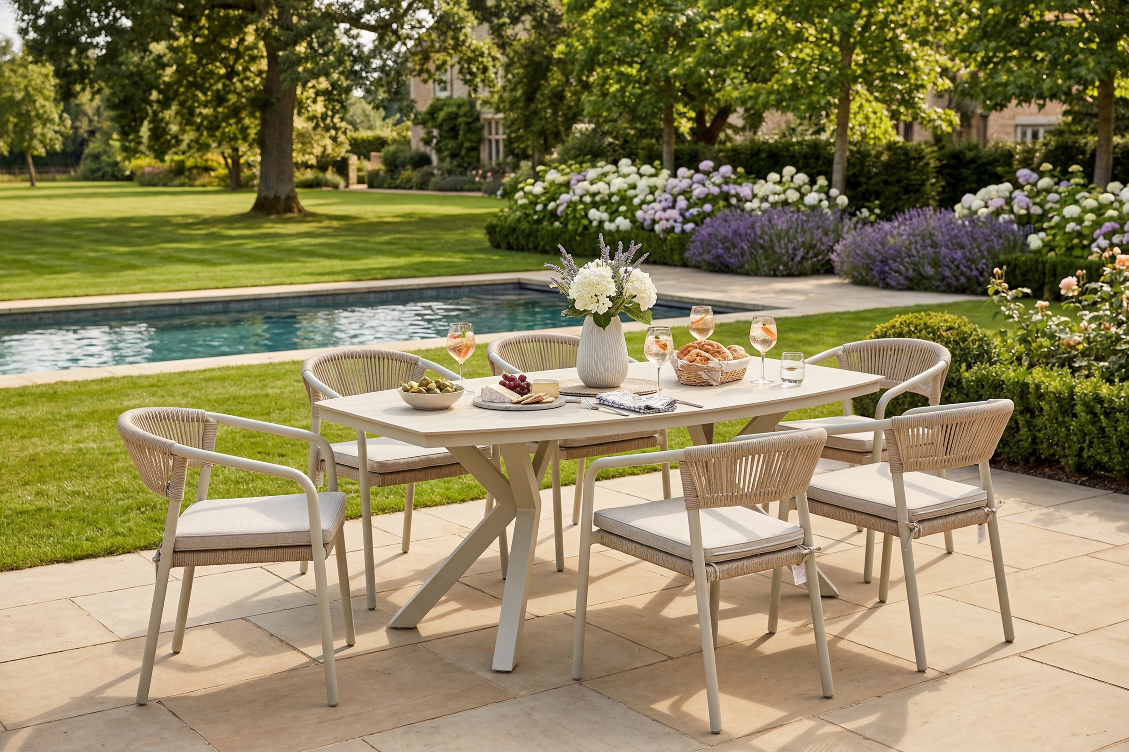 Canaria 6 Seater Dining Set with 180cm Oval Sintered Stone Table