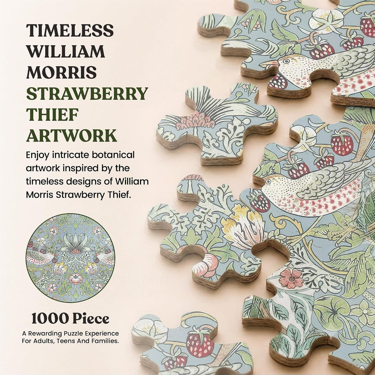 William Morris Strawberry Thief 1000 piece Jigsaw Puzzle