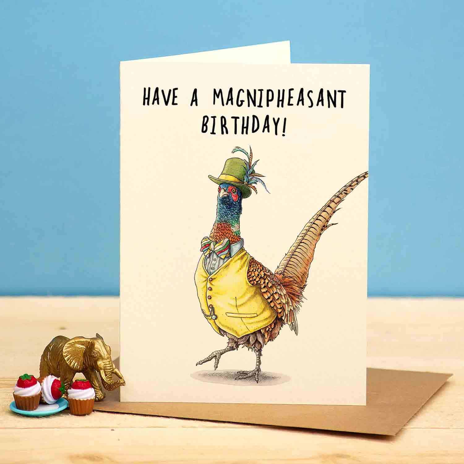 Magnipheasant Birthday Card by Bewilderbeest