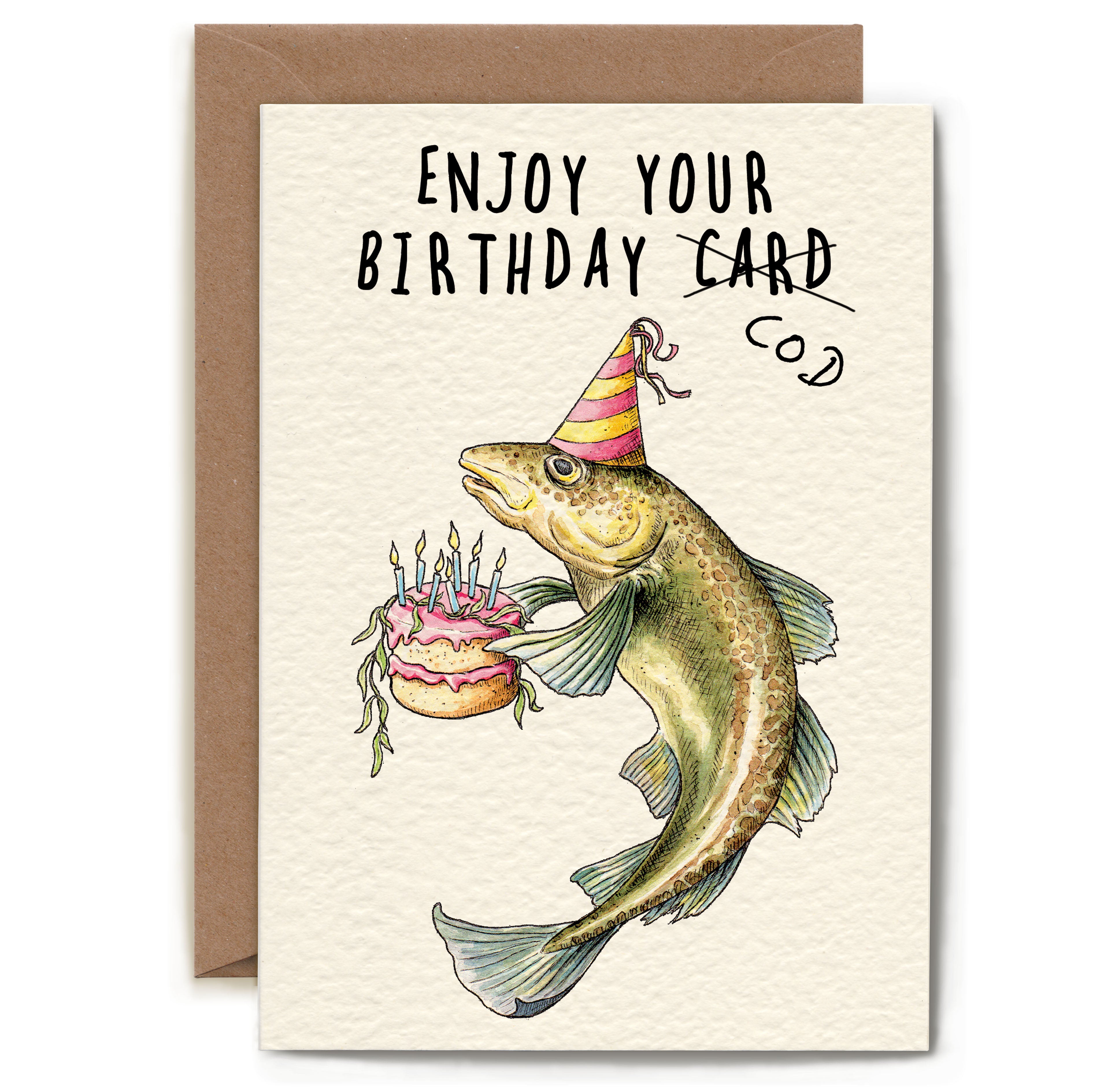 Birthday Cod Card by Bewilderbeest