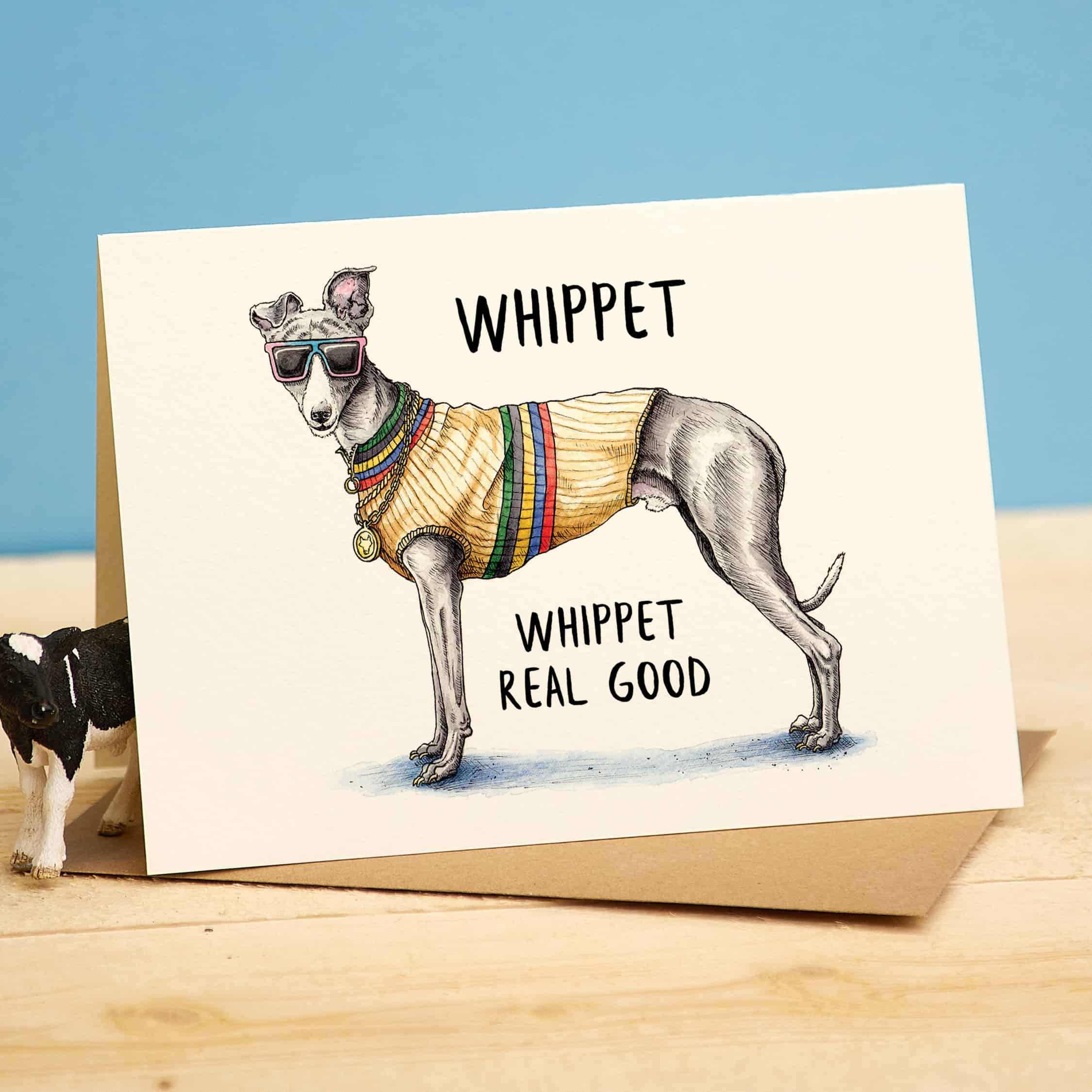 Whippet Card by Bewilderbeest