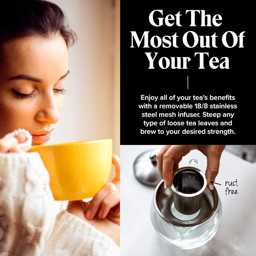 Willow and Everett Teapot with Infuser for Loose Tea 40oz
