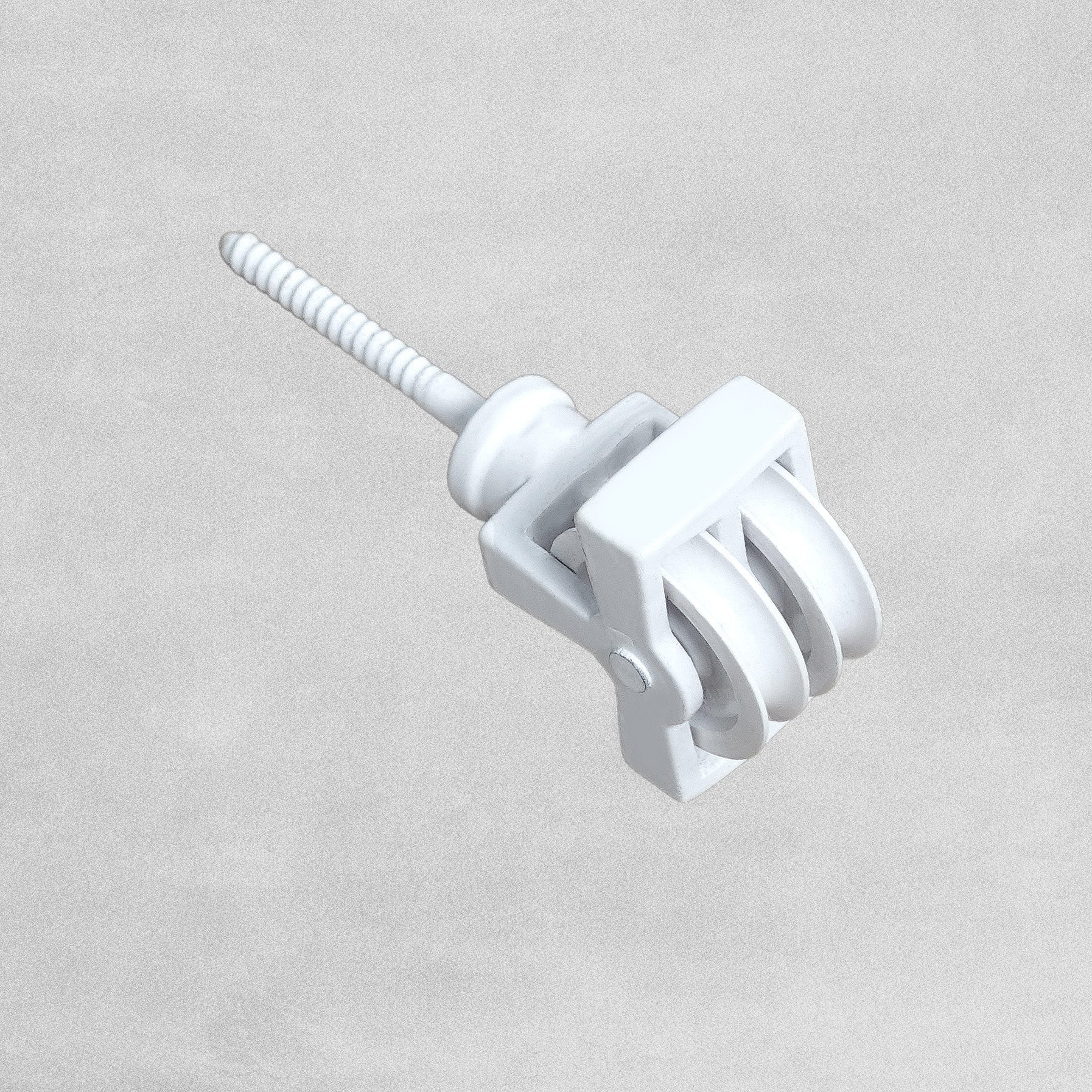 In-Excess Hardware White Coated Cast Screw Laundry Pulley - 44mm Double Pulley