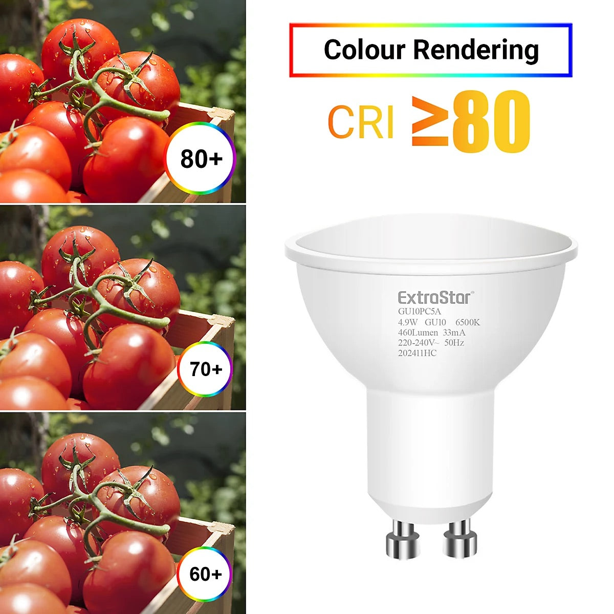 ExtraStar GU10 4.9W 460lm LED Light Bulb Warm White 3000K